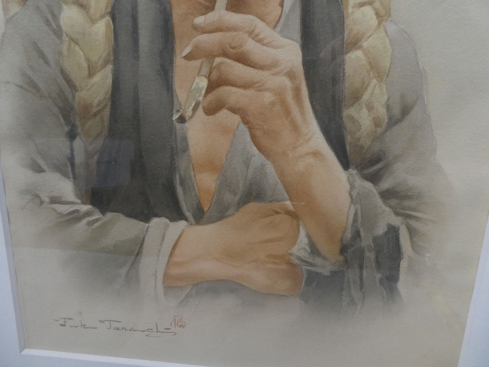 Pair Fukutaro Tarauchi Japanese Watercolor Paintings - 5