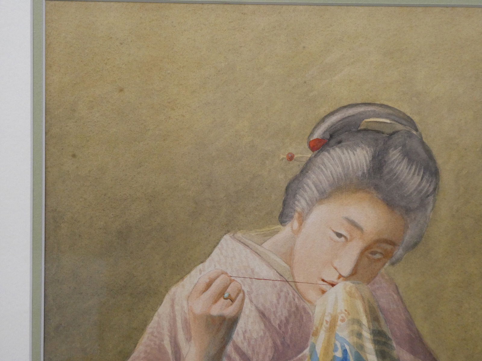 Masano Kawakubo Portrait of Seamstress Watercolor Painting - 3