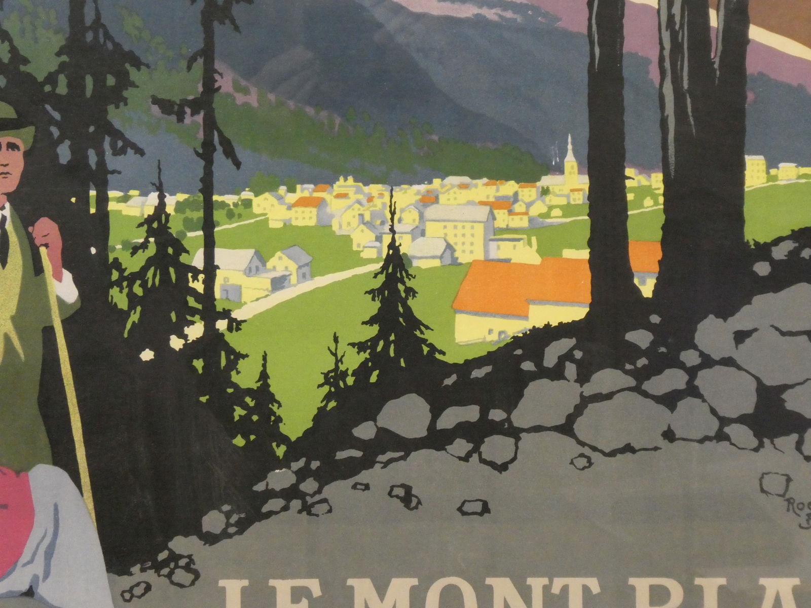 c1924 Roger Broders Mont-Blanc Chamonix Large Framed Poster - 10