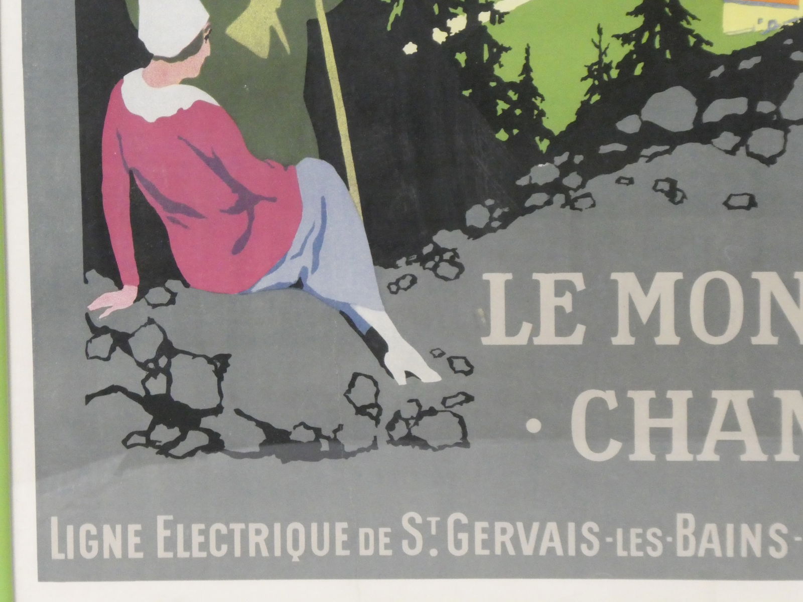 c1924 Roger Broders Mont-Blanc Chamonix Large Framed Poster - 12
