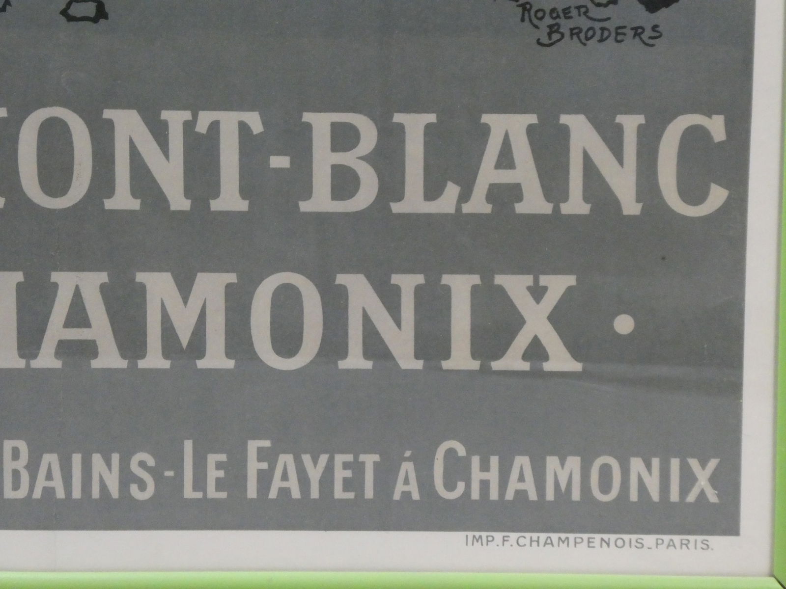 c1924 Roger Broders Mont-Blanc Chamonix Large Framed Poster - 14