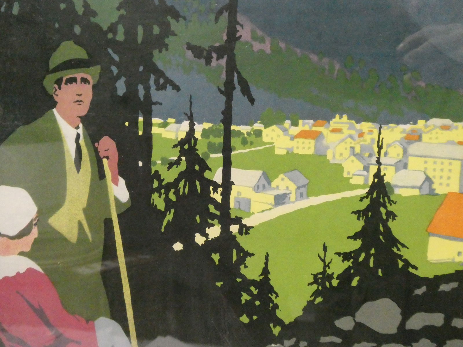 c1924 Roger Broders Mont-Blanc Chamonix Large Framed Poster - 17