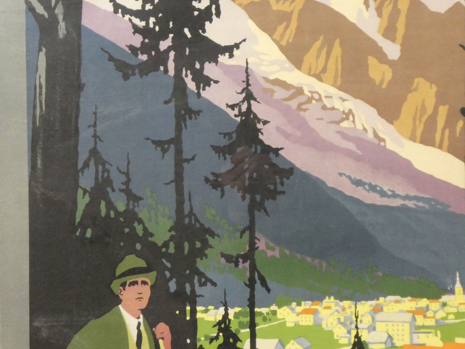 c1924 Roger Broders Mont-Blanc Chamonix Large Framed Poster - 6