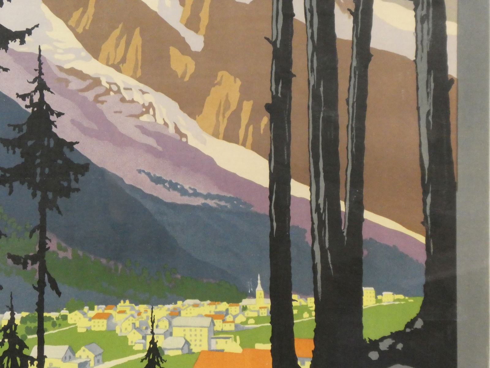 c1924 Roger Broders Mont-Blanc Chamonix Large Framed Poster - 8
