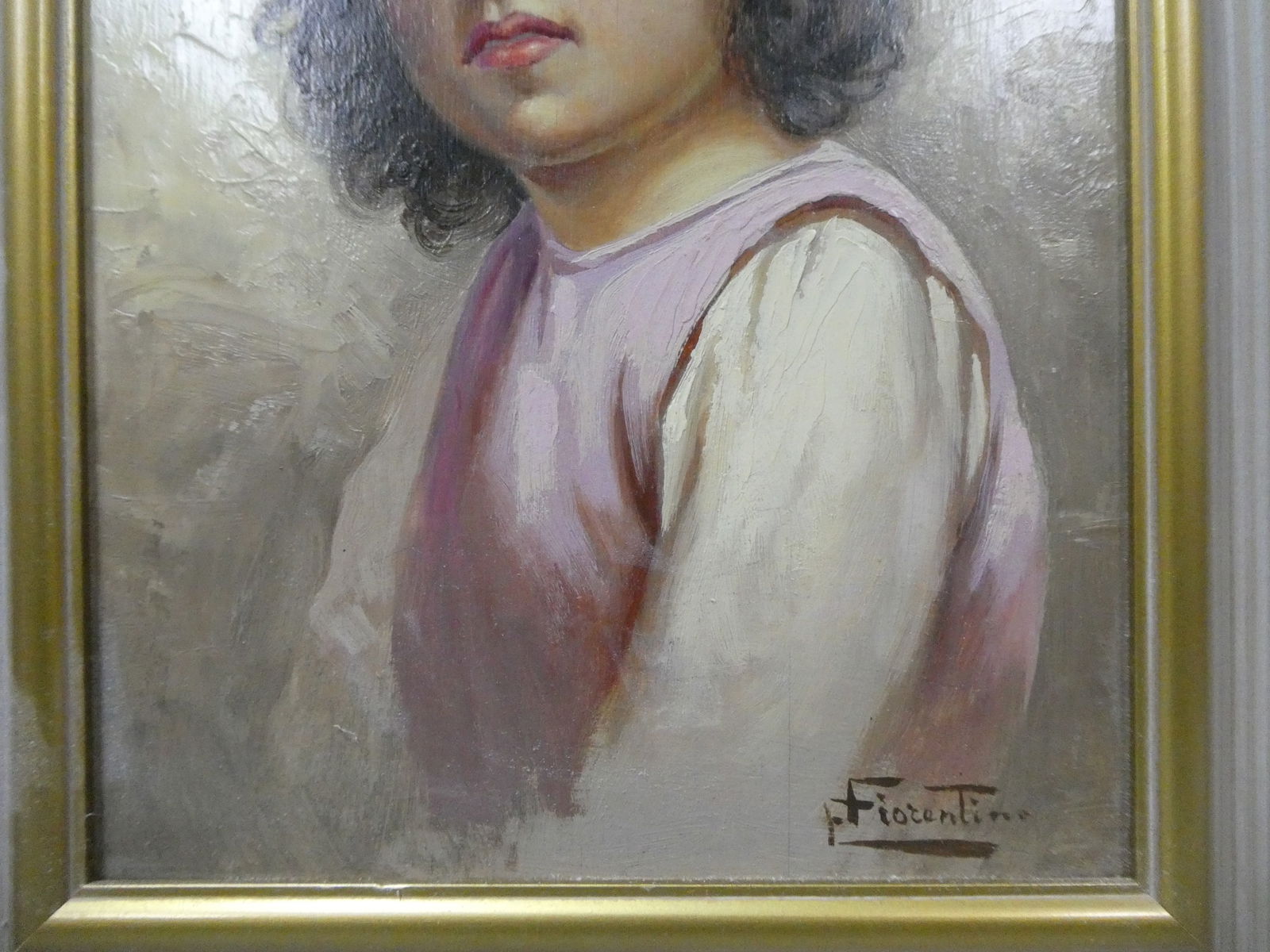Antonio Enrico Fiorentino Portrait of Young Girl Oil Painting - 7