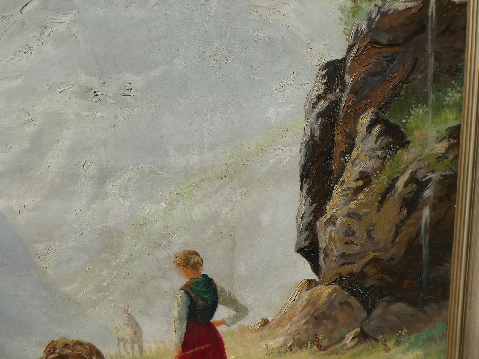 Charles Kleukens Woman Herding Goats Oil Painting - 11