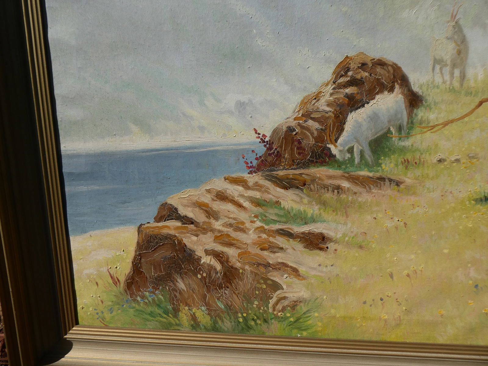 Charles Kleukens Woman Herding Goats Oil Painting - 12