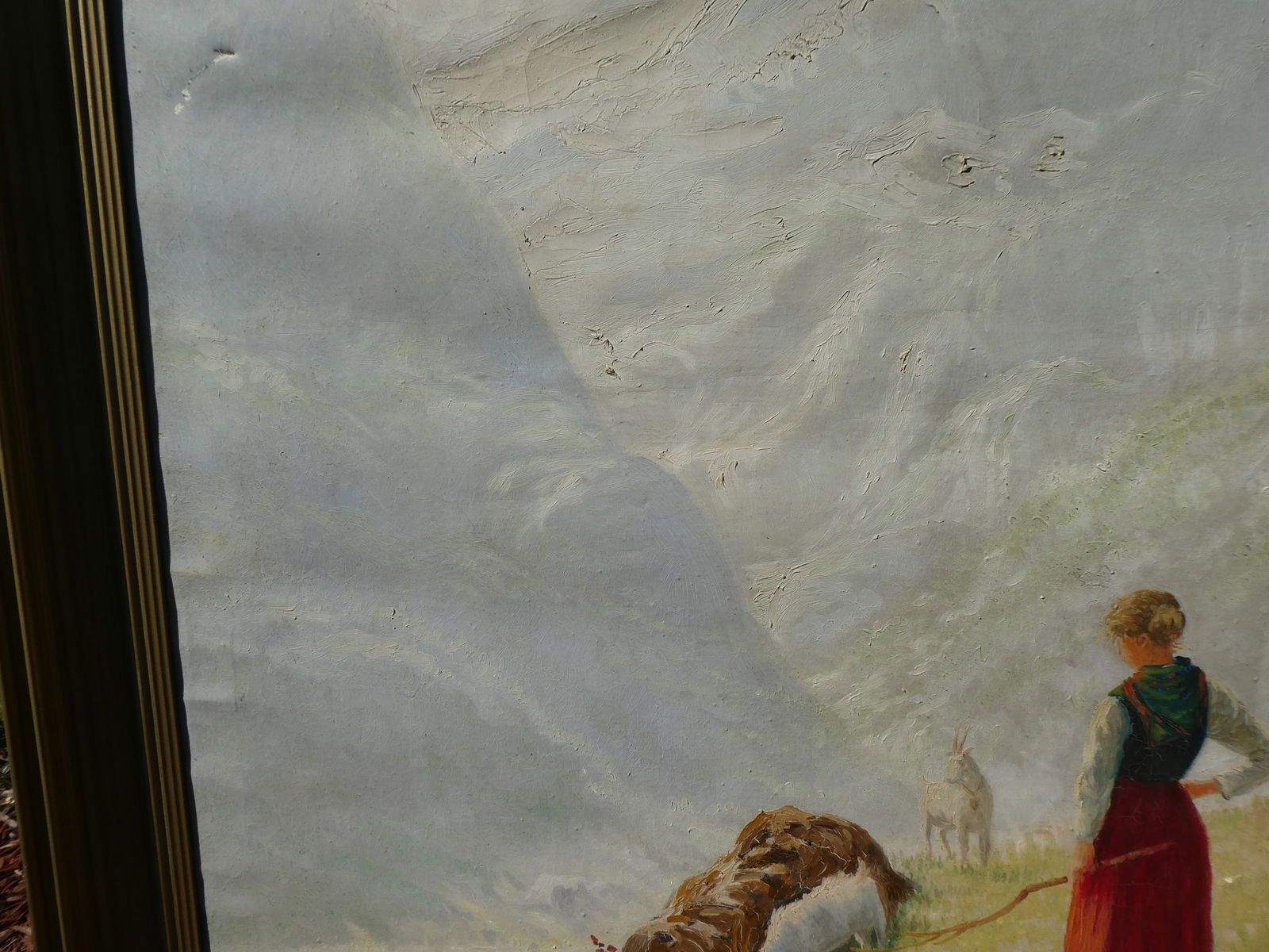 Charles Kleukens Woman Herding Goats Oil Painting - 9