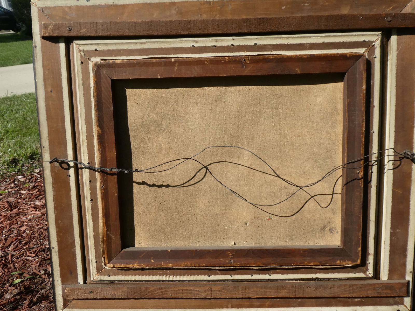 Unsigned Vintage House by River Oil Painting in Ornate Frame - 14