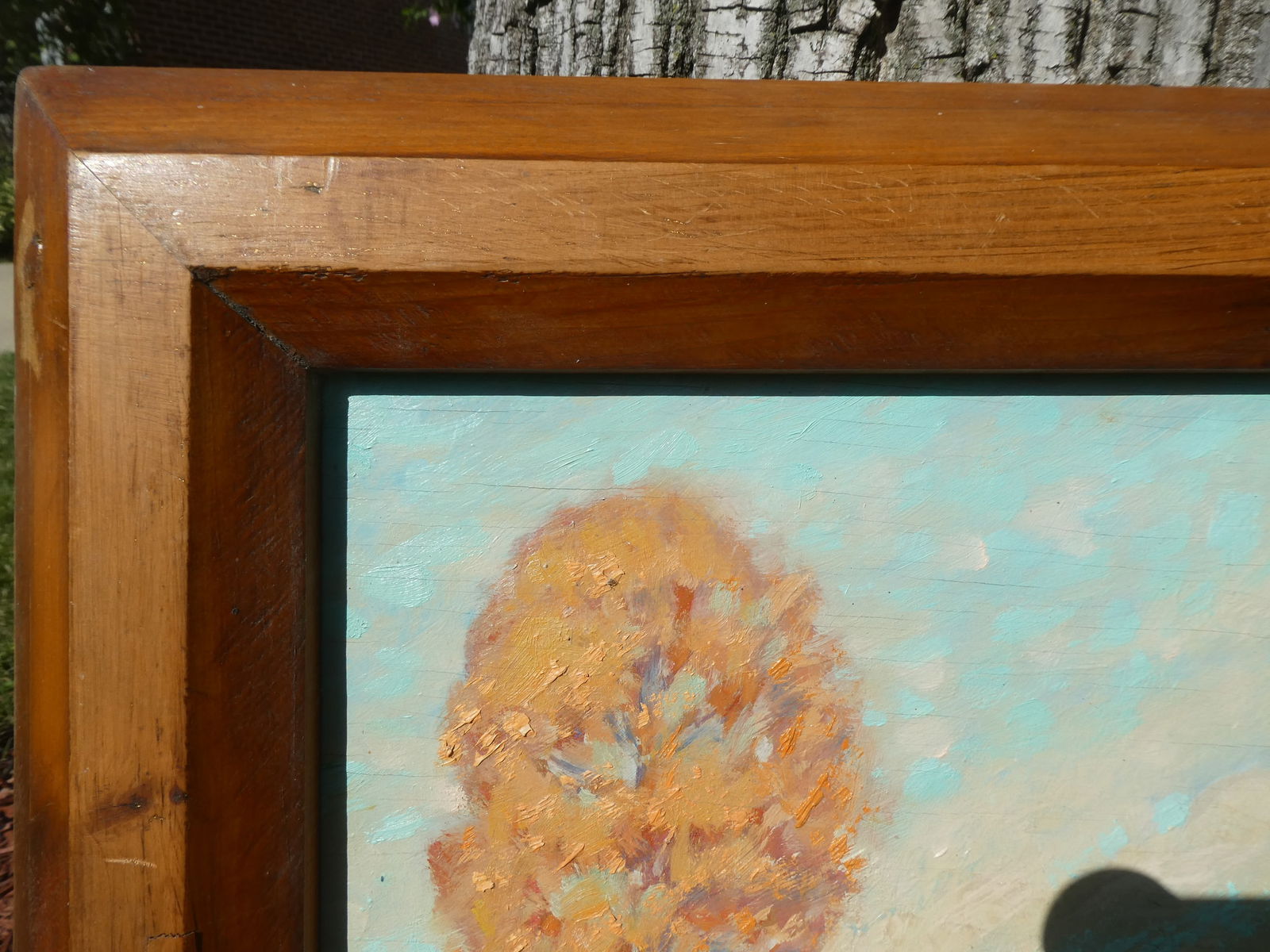 1949 Signed RJ Mouw Fall Landscape Oil Painting - 14