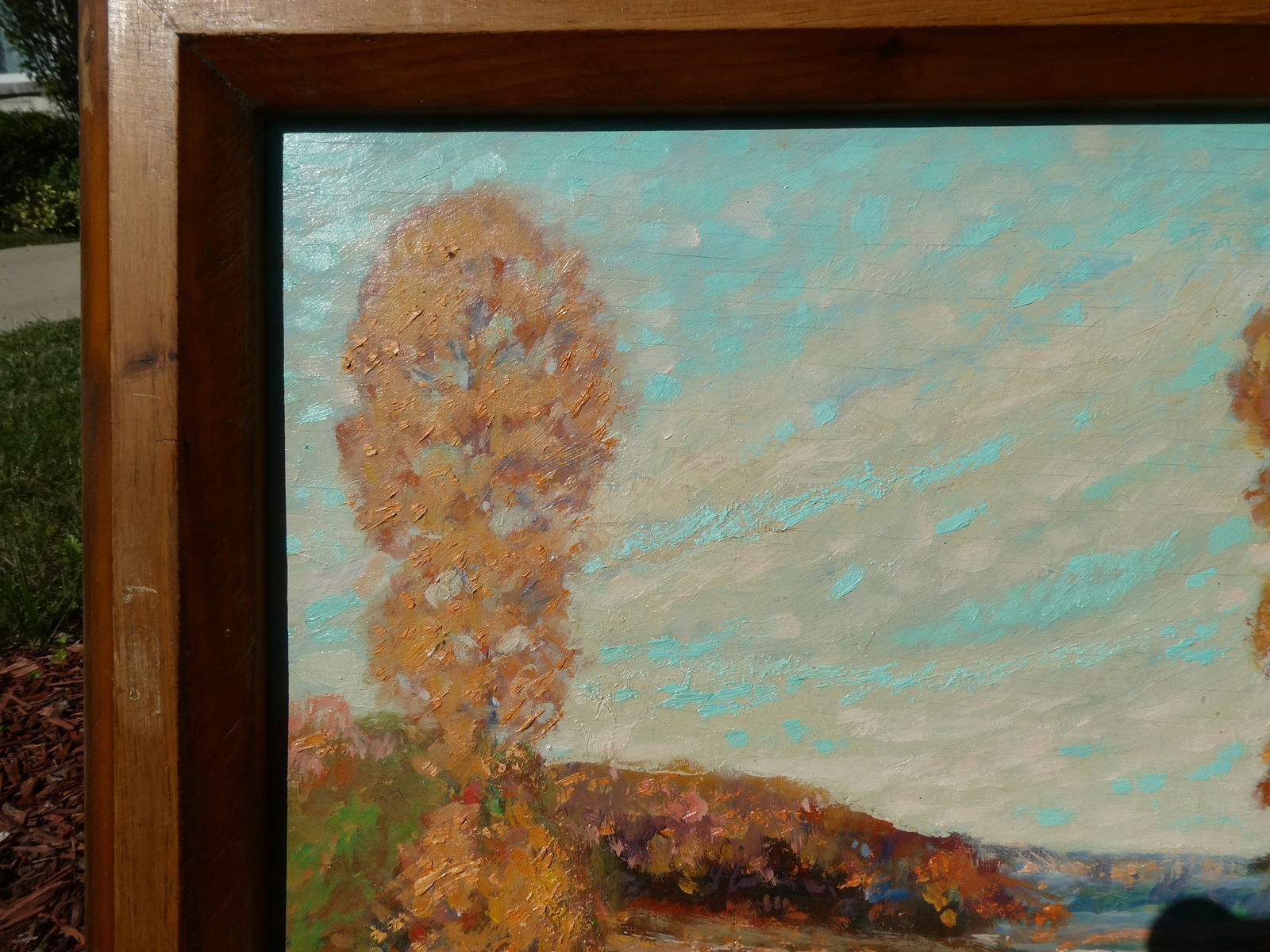 1949 Signed RJ Mouw Fall Landscape Oil Painting - 3