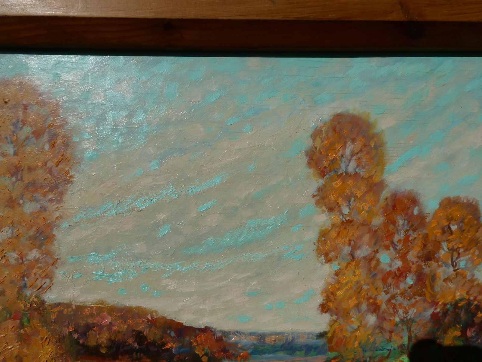 1949 Signed RJ Mouw Fall Landscape Oil Painting - 4