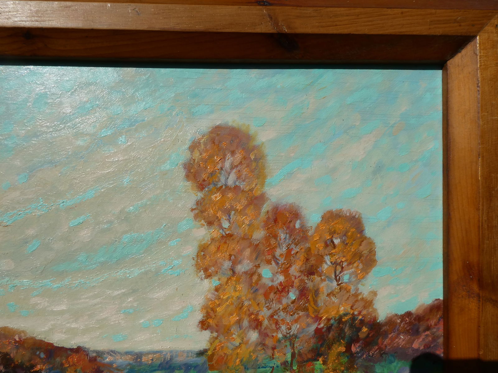 1949 Signed RJ Mouw Fall Landscape Oil Painting - 5