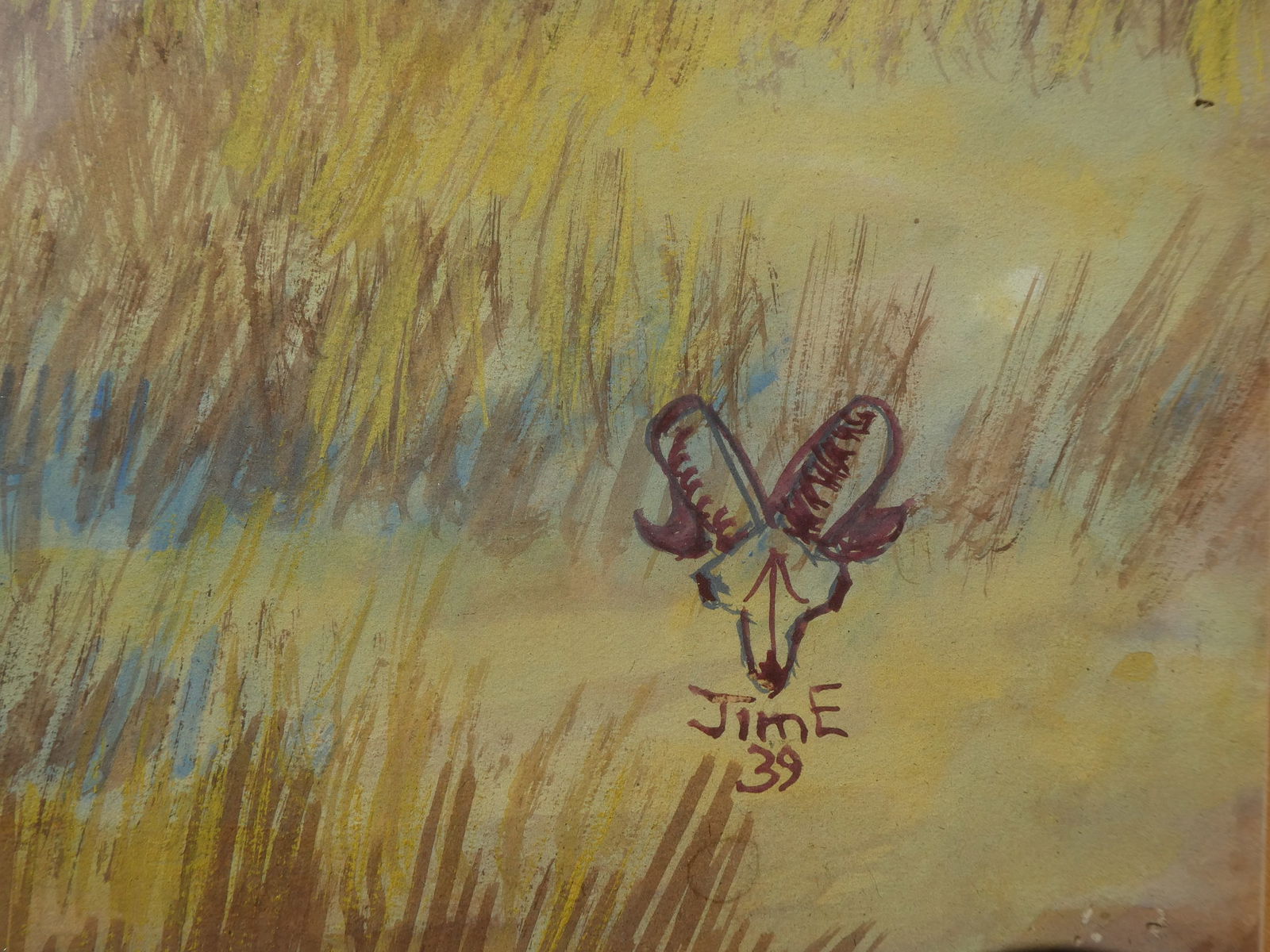 1939 Signed Jim Mixed Media American Indian Chief on Horse - 9