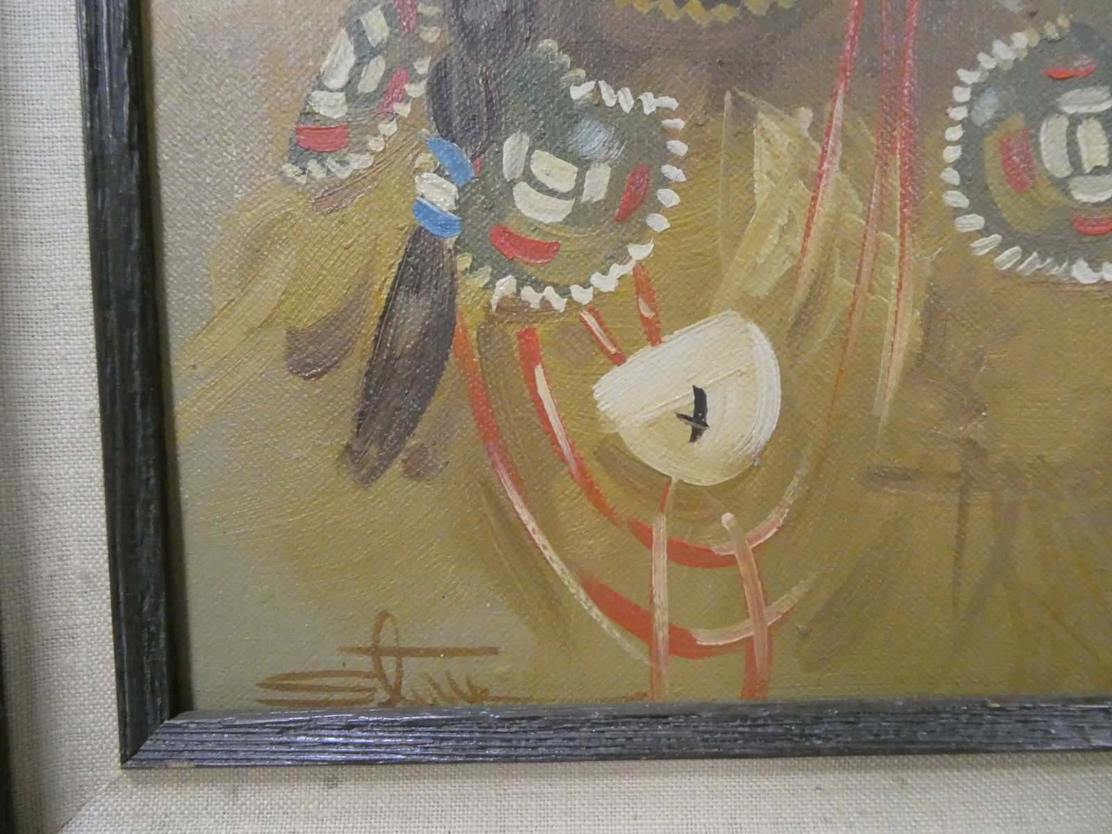 Pair Vintage Signed Portrait of American Indian Children - 6