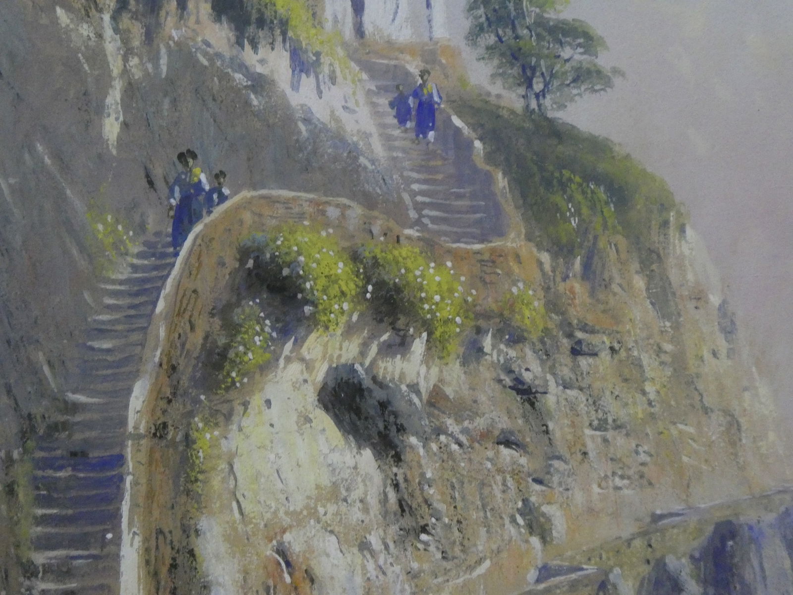Giovanni Battista Capri The Old Saracen Steps to Anacapri Watercolor Painting - 11