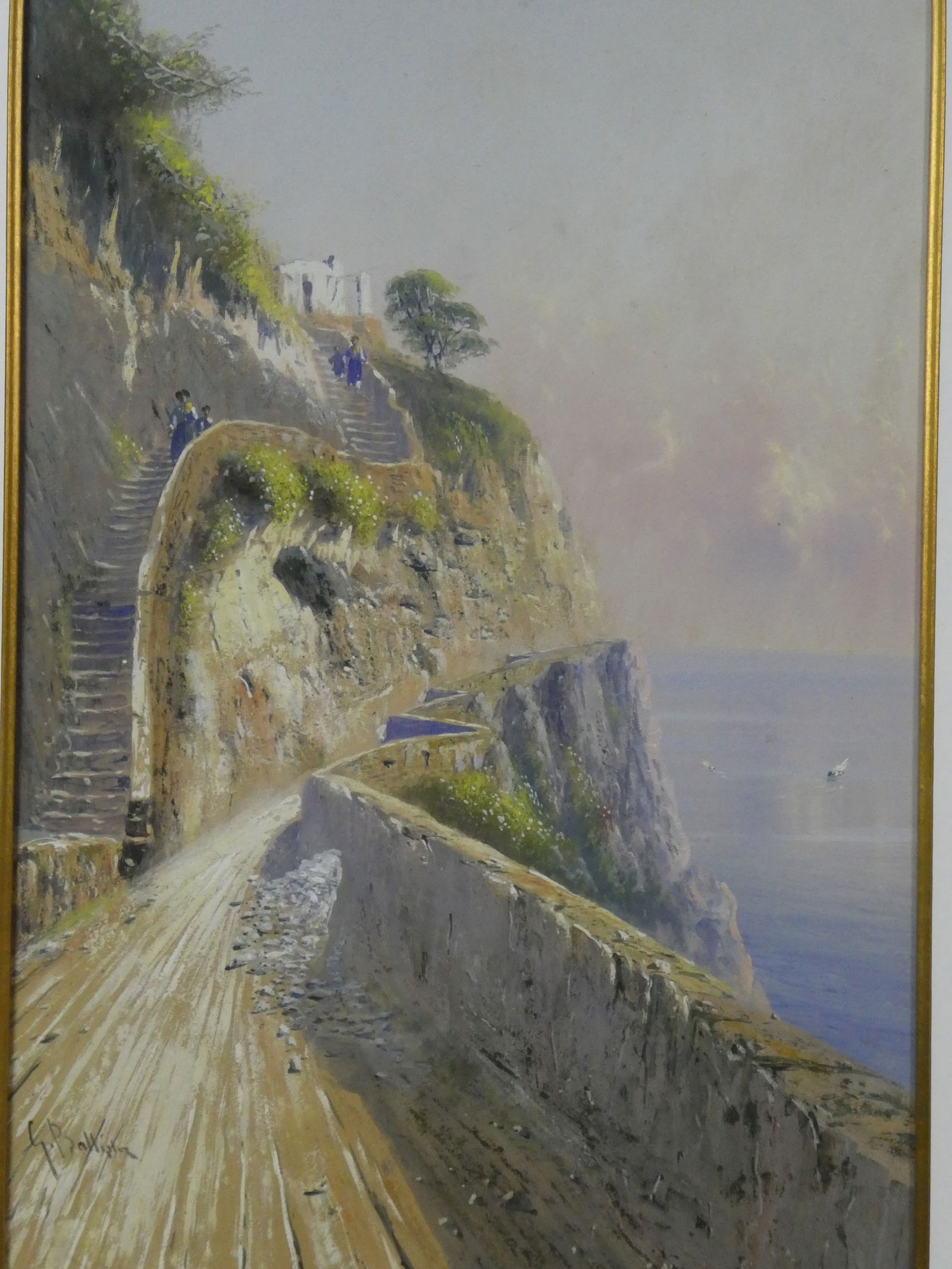 Giovanni Battista Capri The Old Saracen Steps to Anacapri Watercolor Painting - 15