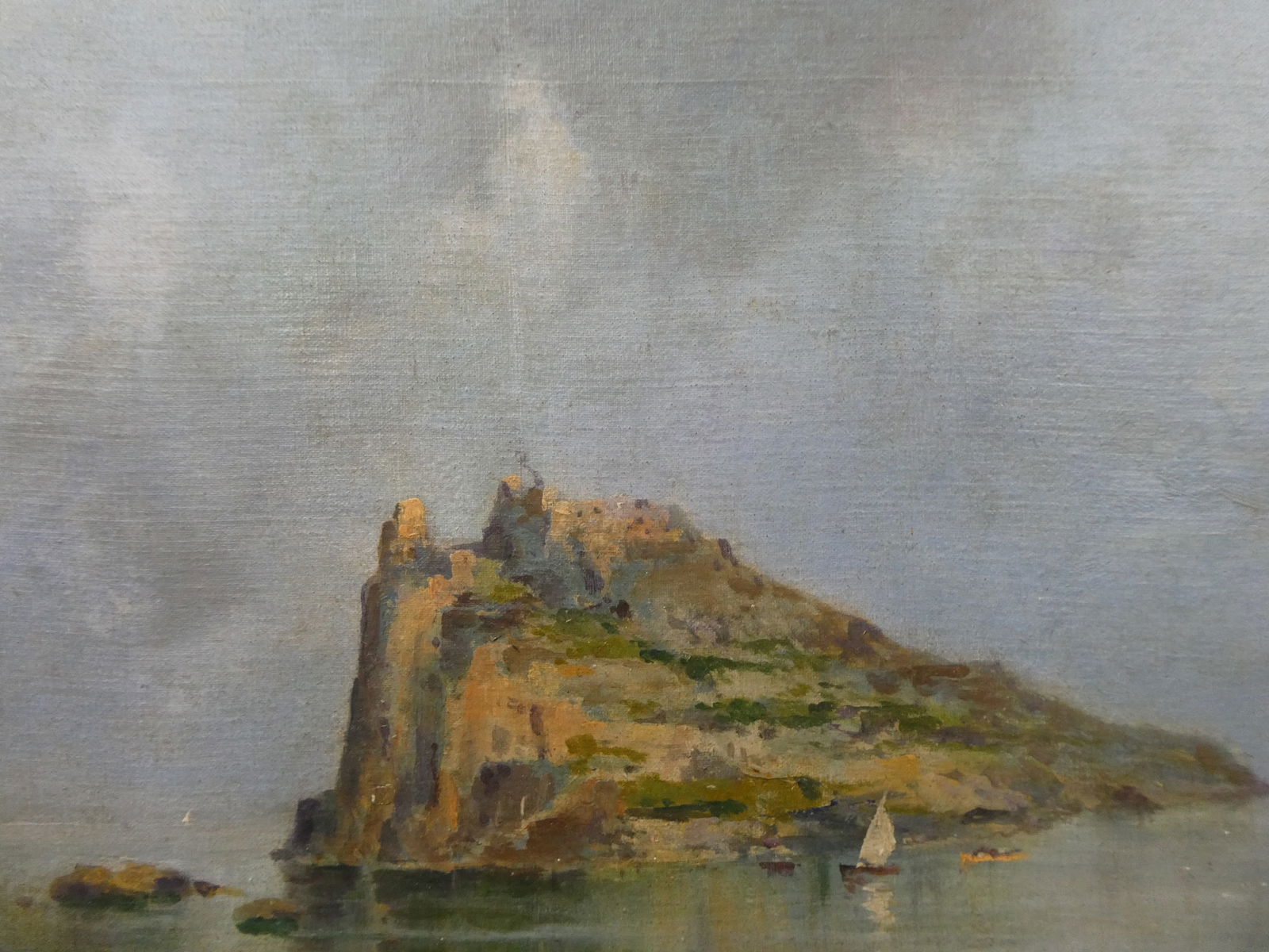 Oscar Ricciardi View if Castello d'Ischia Oil Painting - 13