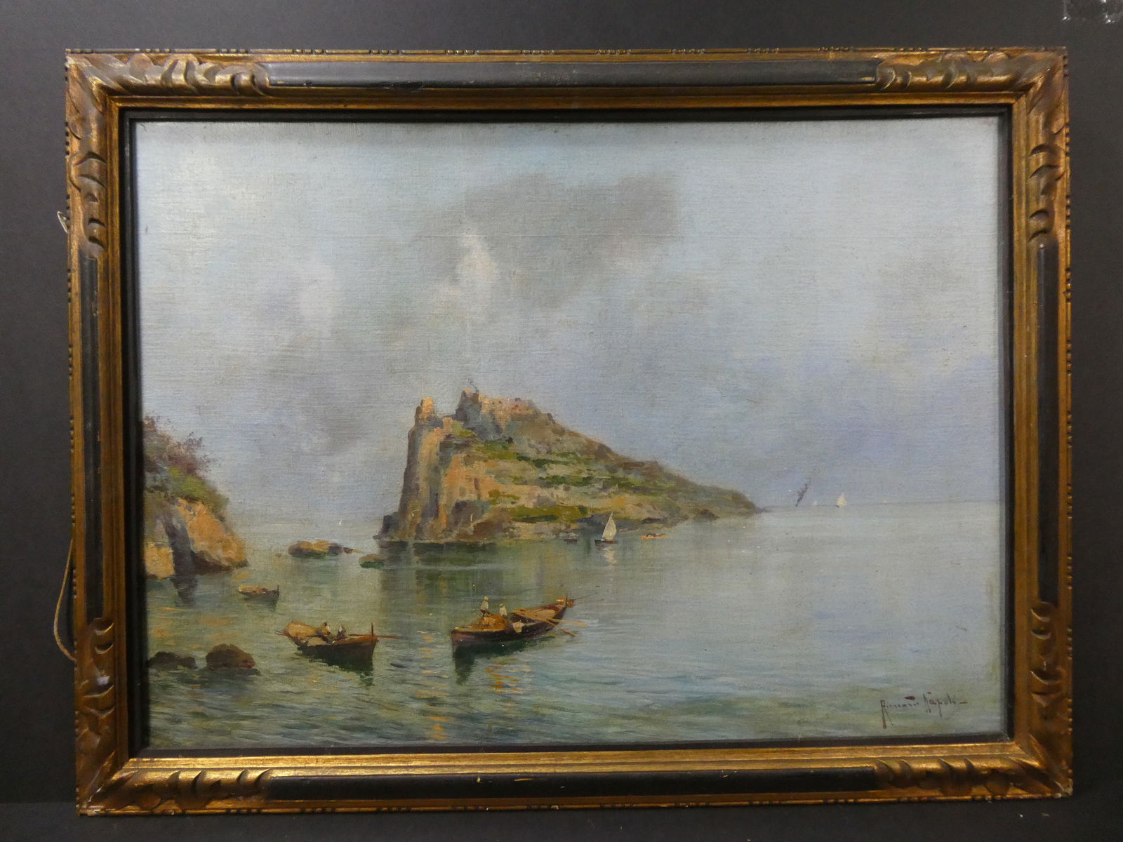 Oscar Ricciardi View if Castello d'Ischia Oil Painting (1 of 18)