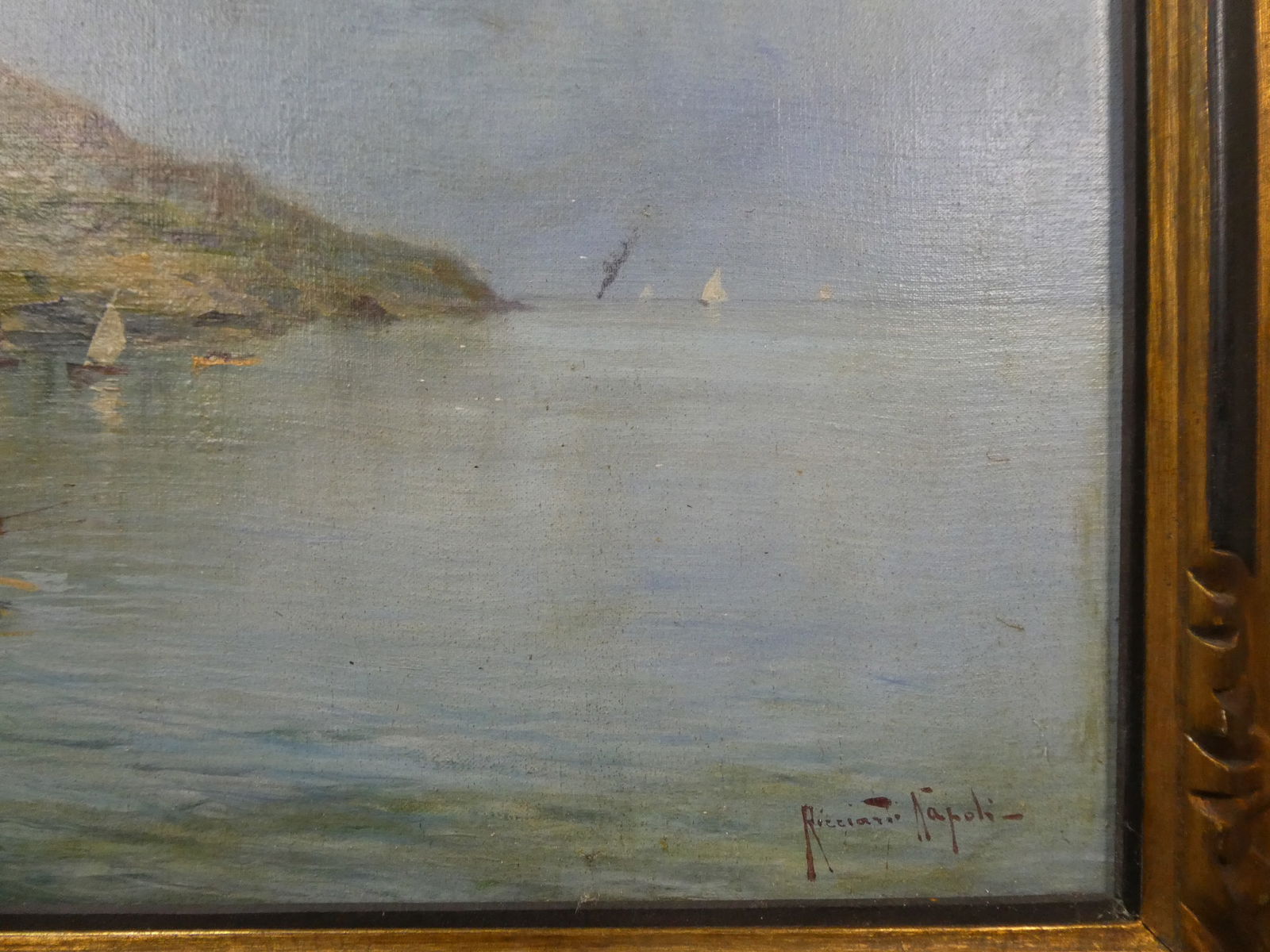 Oscar Ricciardi View if Castello d'Ischia Oil Painting - 7