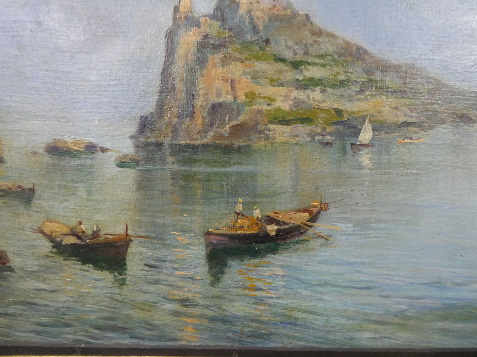Oscar Ricciardi View if Castello d'Ischia Oil Painting - 9