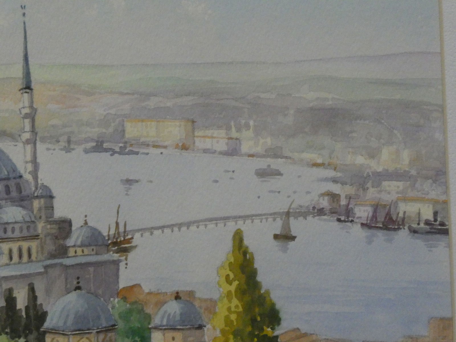 c1920-30's Vahit Armagan View of Istanbul Watercolor Painting - 10