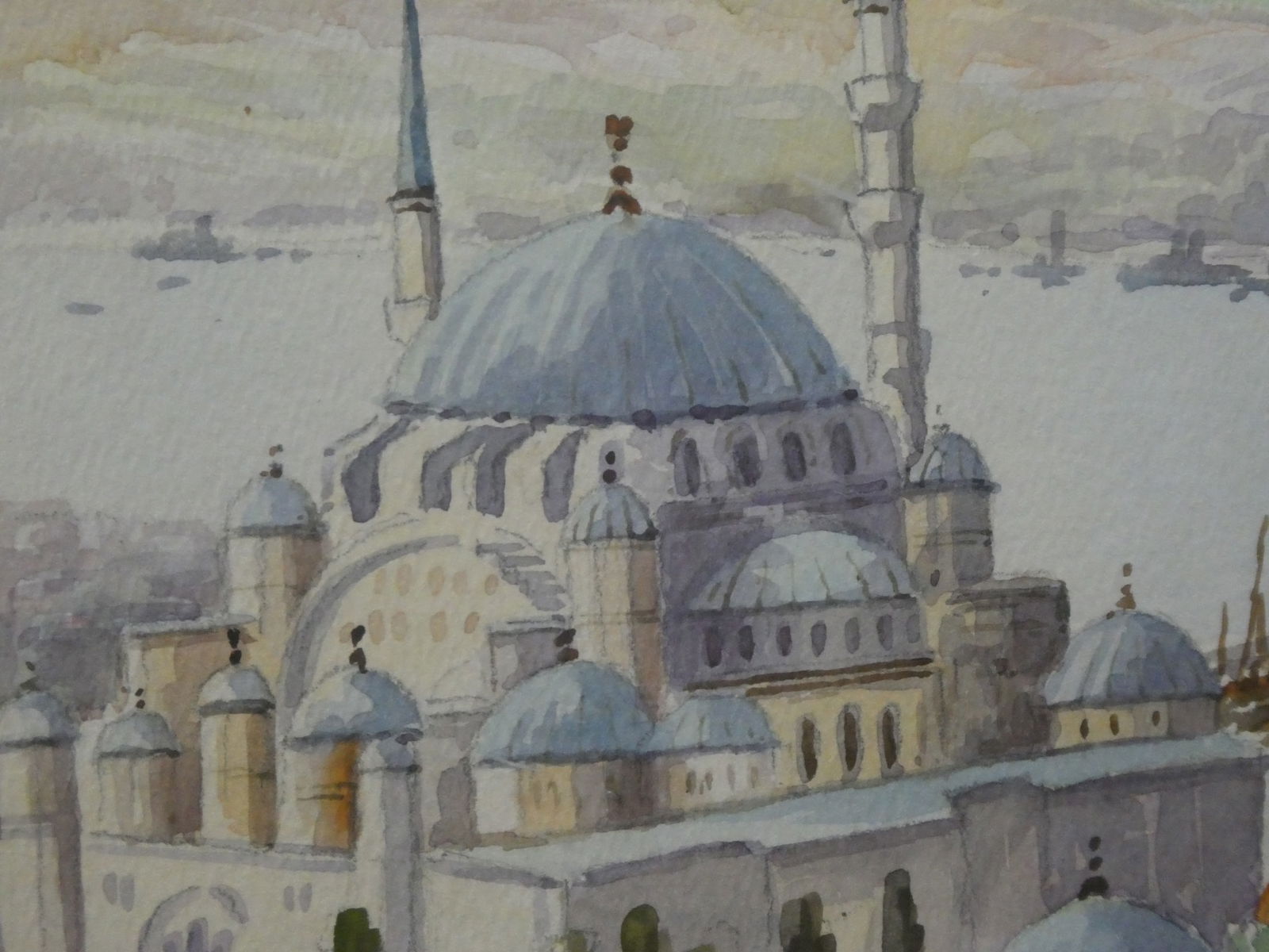 c1920-30's Vahit Armagan View of Istanbul Watercolor Painting - 5