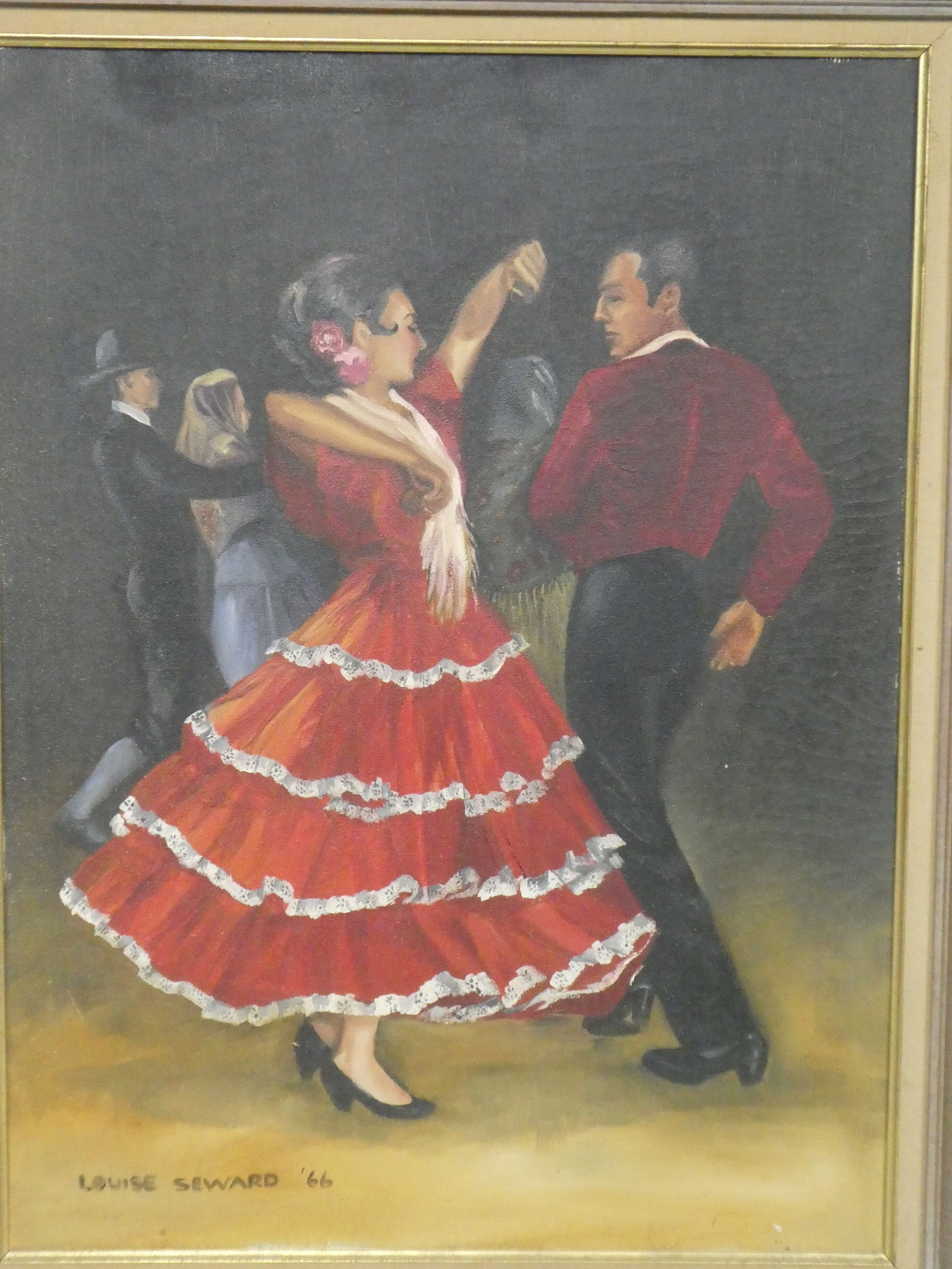 1966 Louise Seward Flamenco Dancers Oil Painting - 2