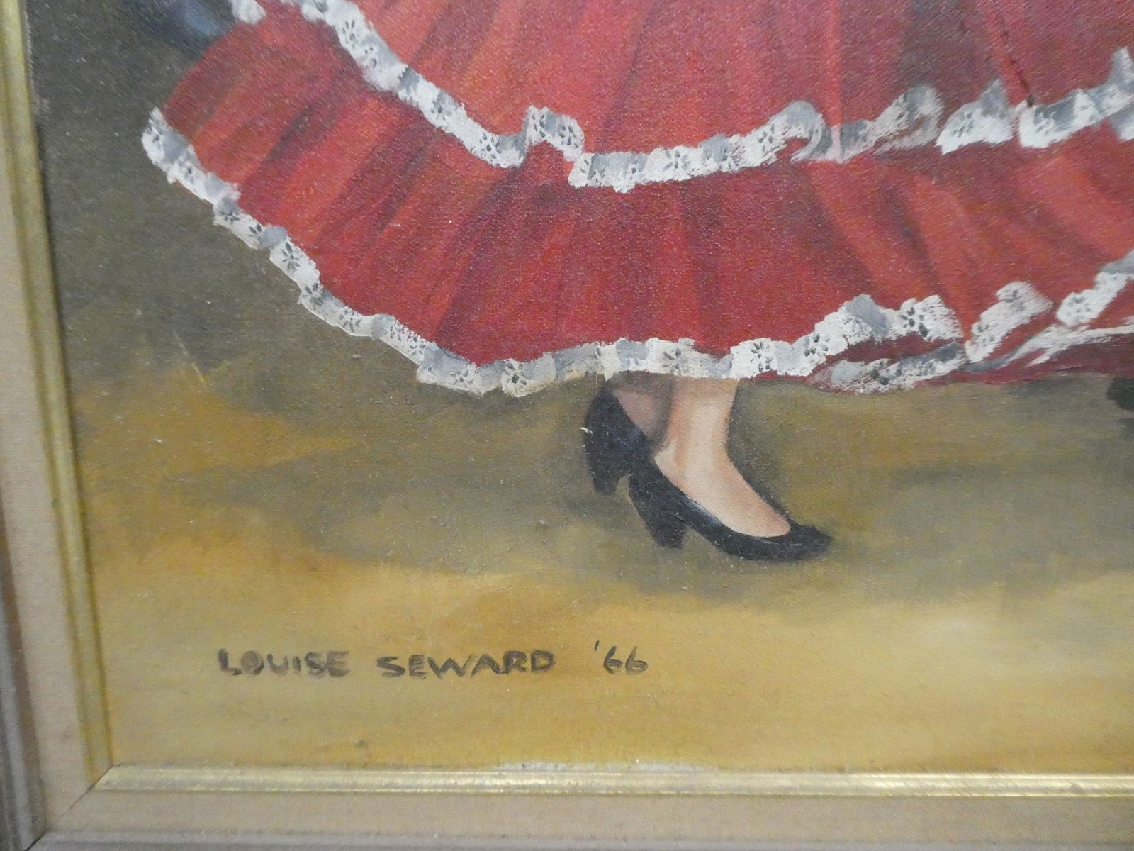 1966 Louise Seward Flamenco Dancers Oil Painting - 9