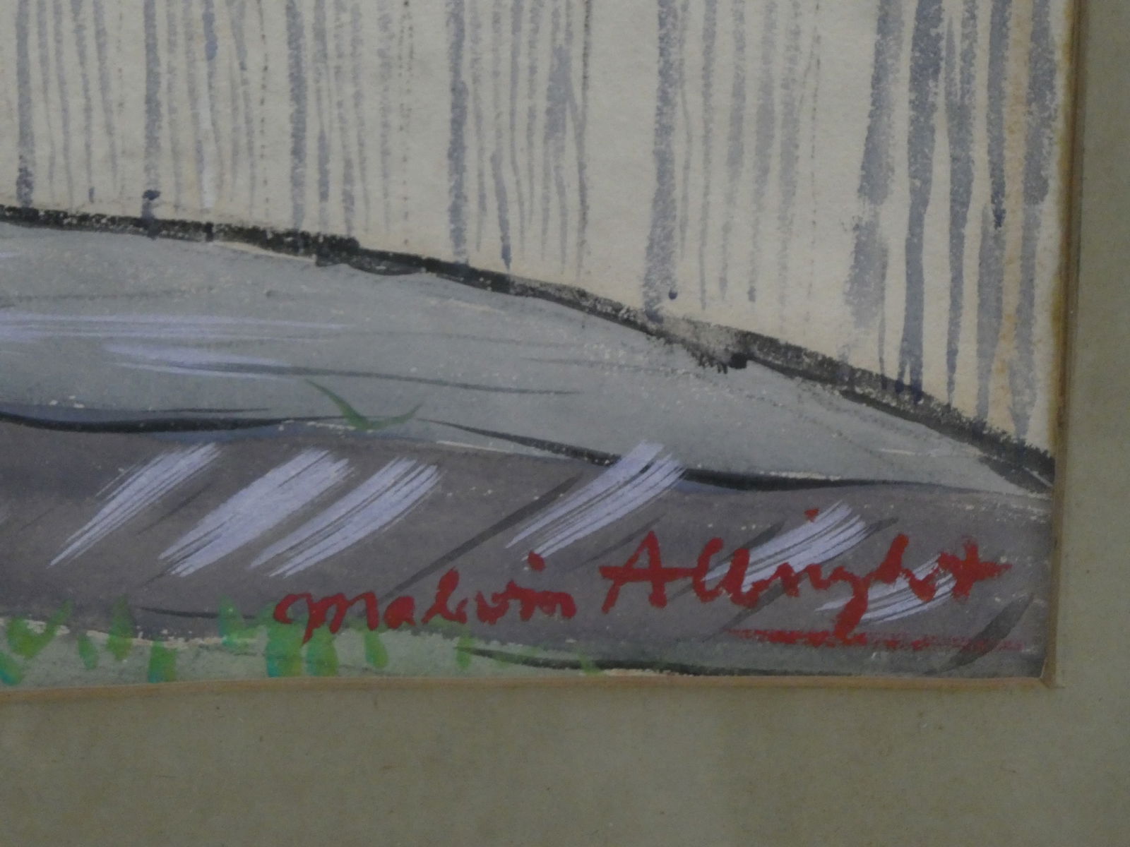 Malvin Marr (Zsissly) Albright Lake Front Home Watercolor Painting LISTED ARTIST - 11