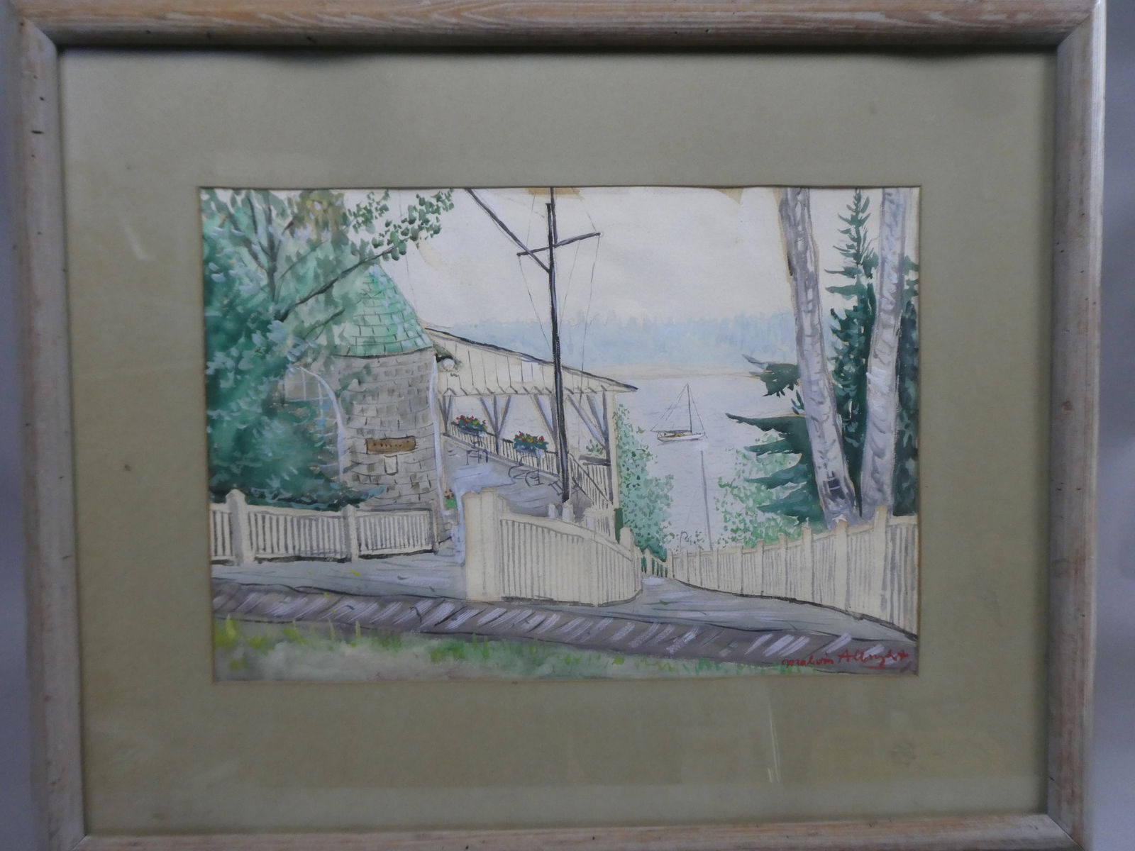 Malvin Marr (Zsissly) Albright Lake Front Home Watercolor Painting LISTED ARTIST (1 of 15)
