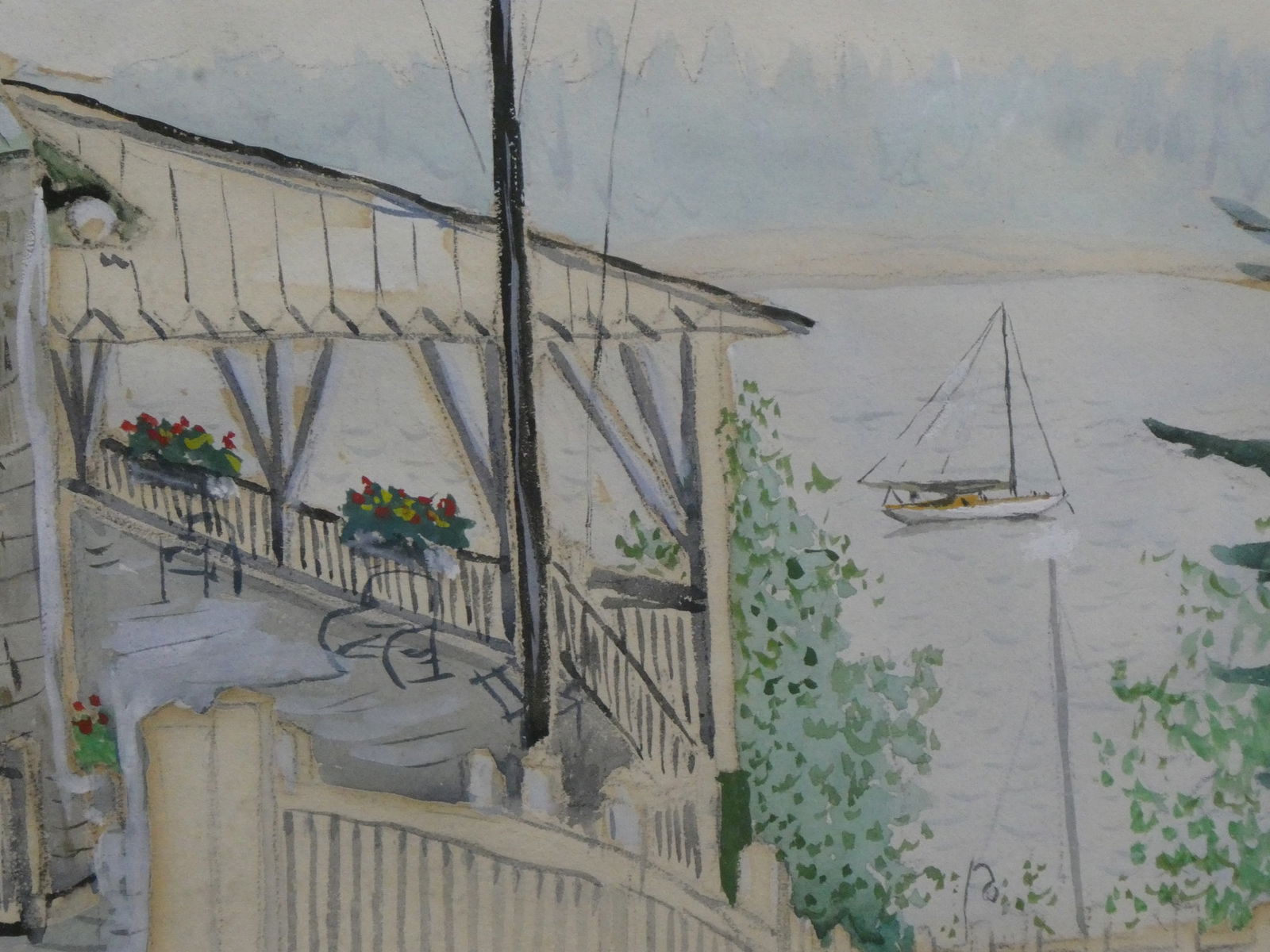 Malvin Marr (Zsissly) Albright Lake Front Home Watercolor Painting LISTED ARTIST - 6