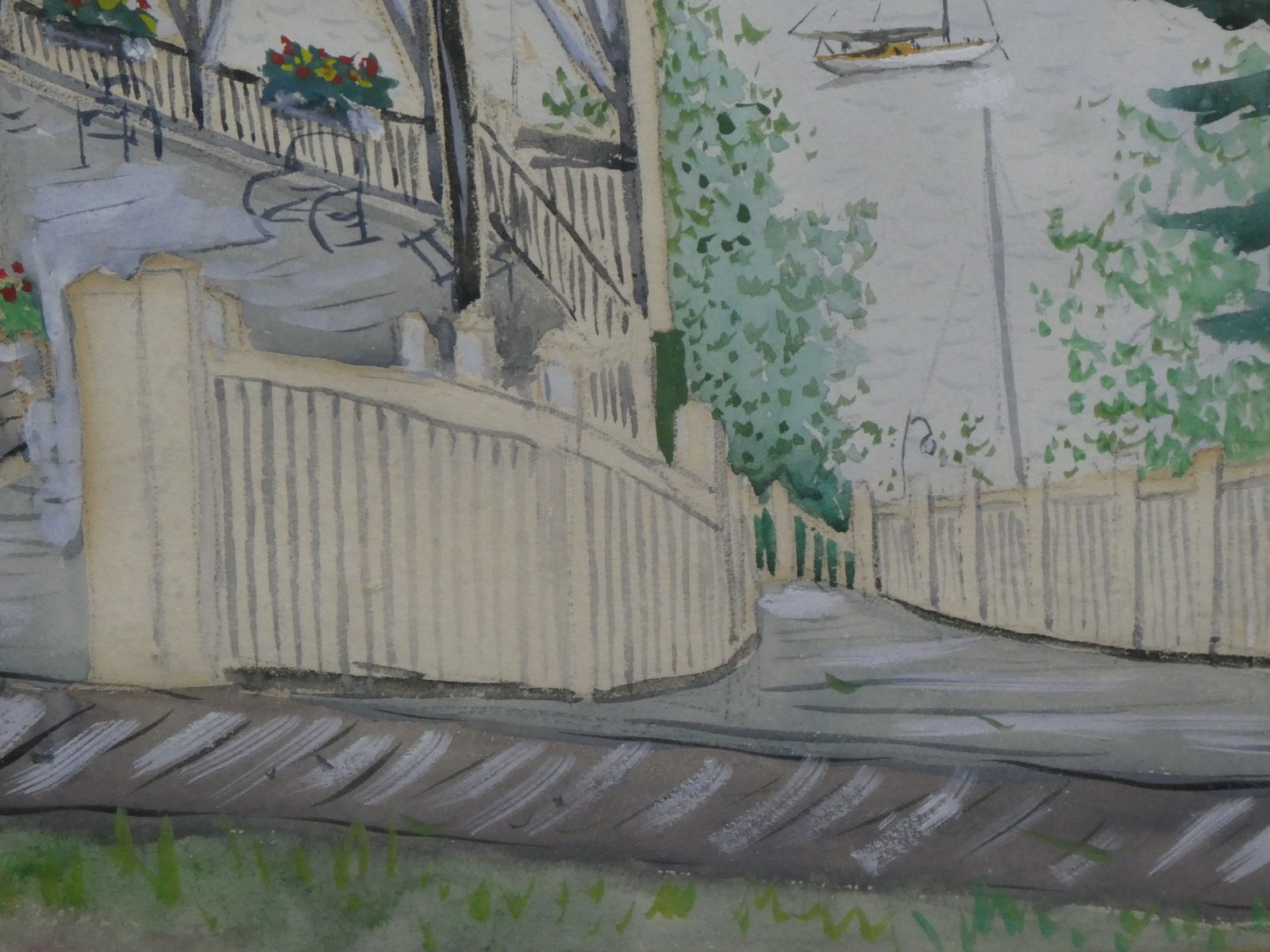 Malvin Marr (Zsissly) Albright Lake Front Home Watercolor Painting LISTED ARTIST - 9