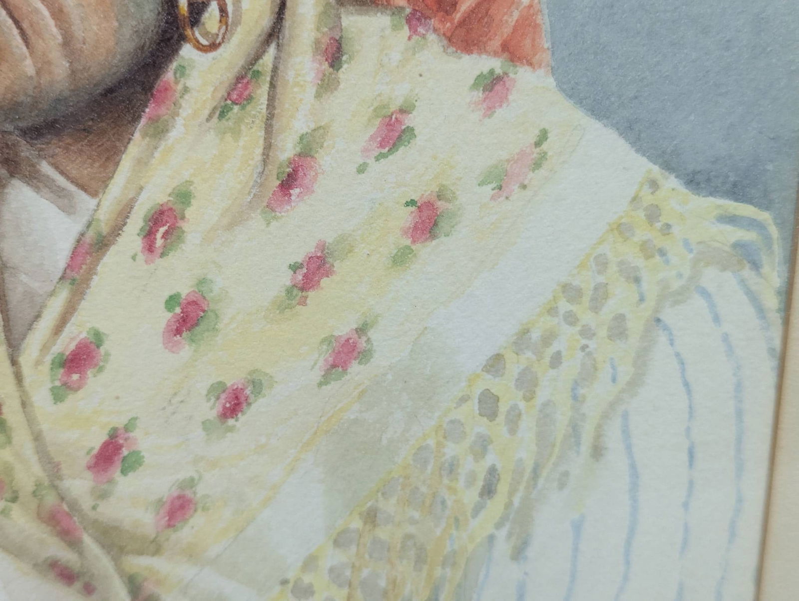 Watercolor Portrait of Neapolitan Italian Grandma by E Fiorentino - 7