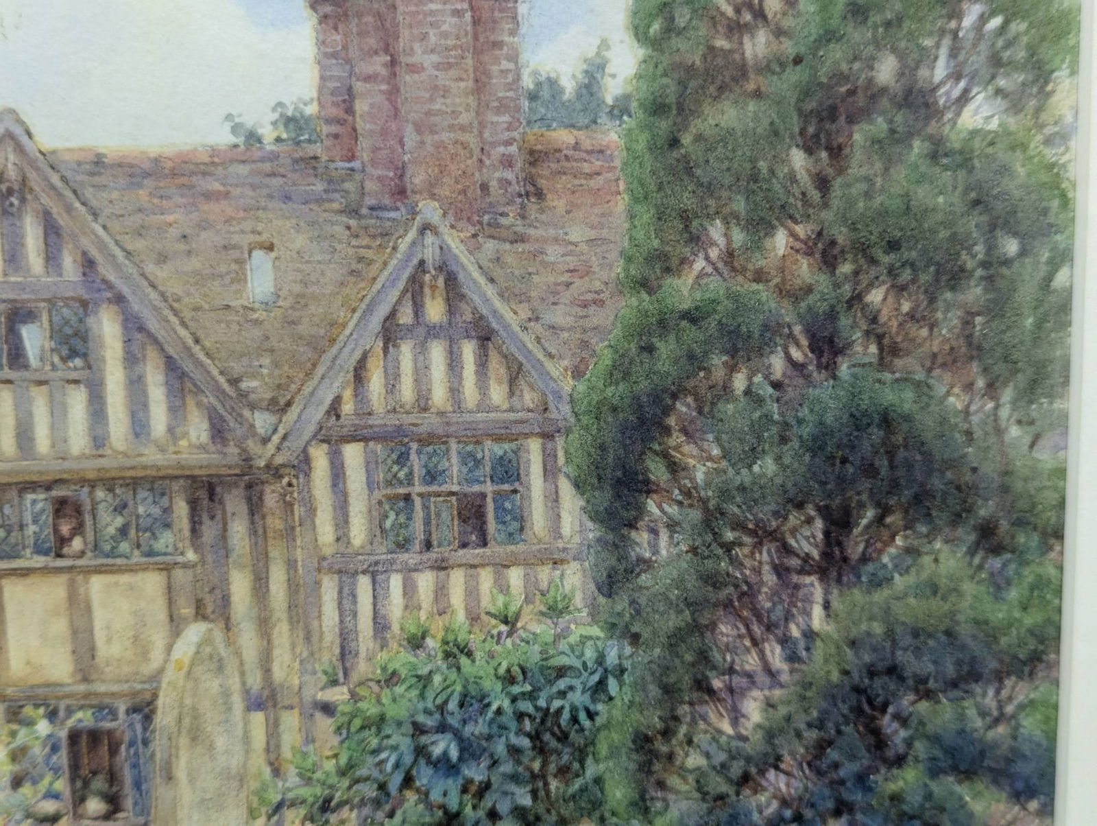 Watercolor of Godscacre by Ernest Arthur Rowe SignedÂ 1907 - 6