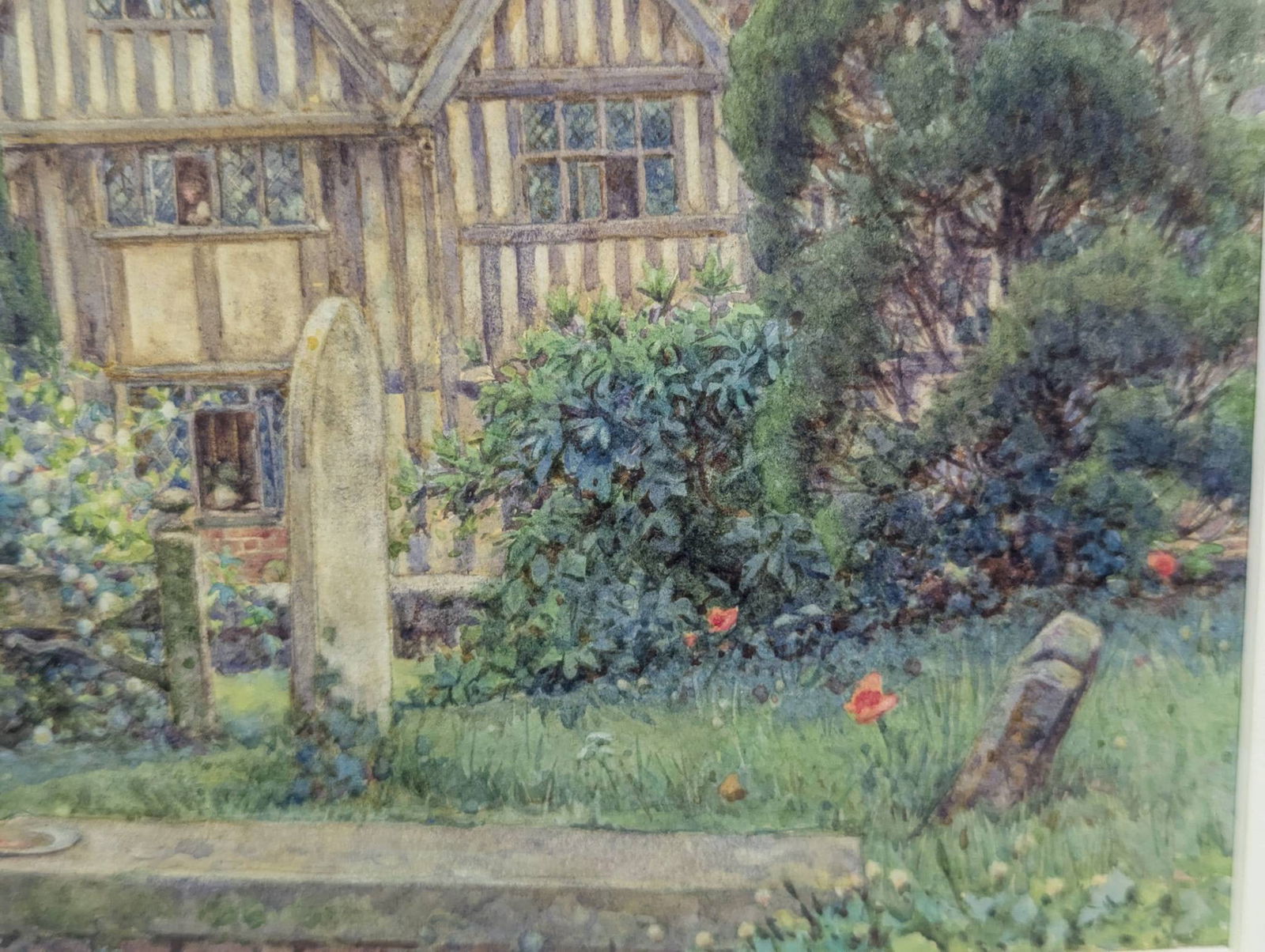 Watercolor of Godscacre by Ernest Arthur Rowe SignedÂ 1907 - 8