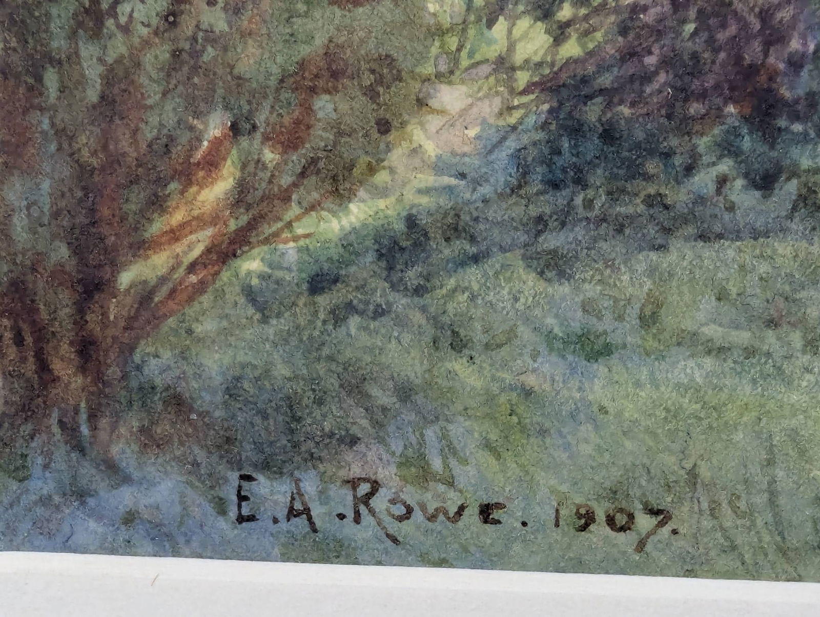 Watercolor of Godscacre by Ernest Arthur Rowe SignedÂ 1907 - 9
