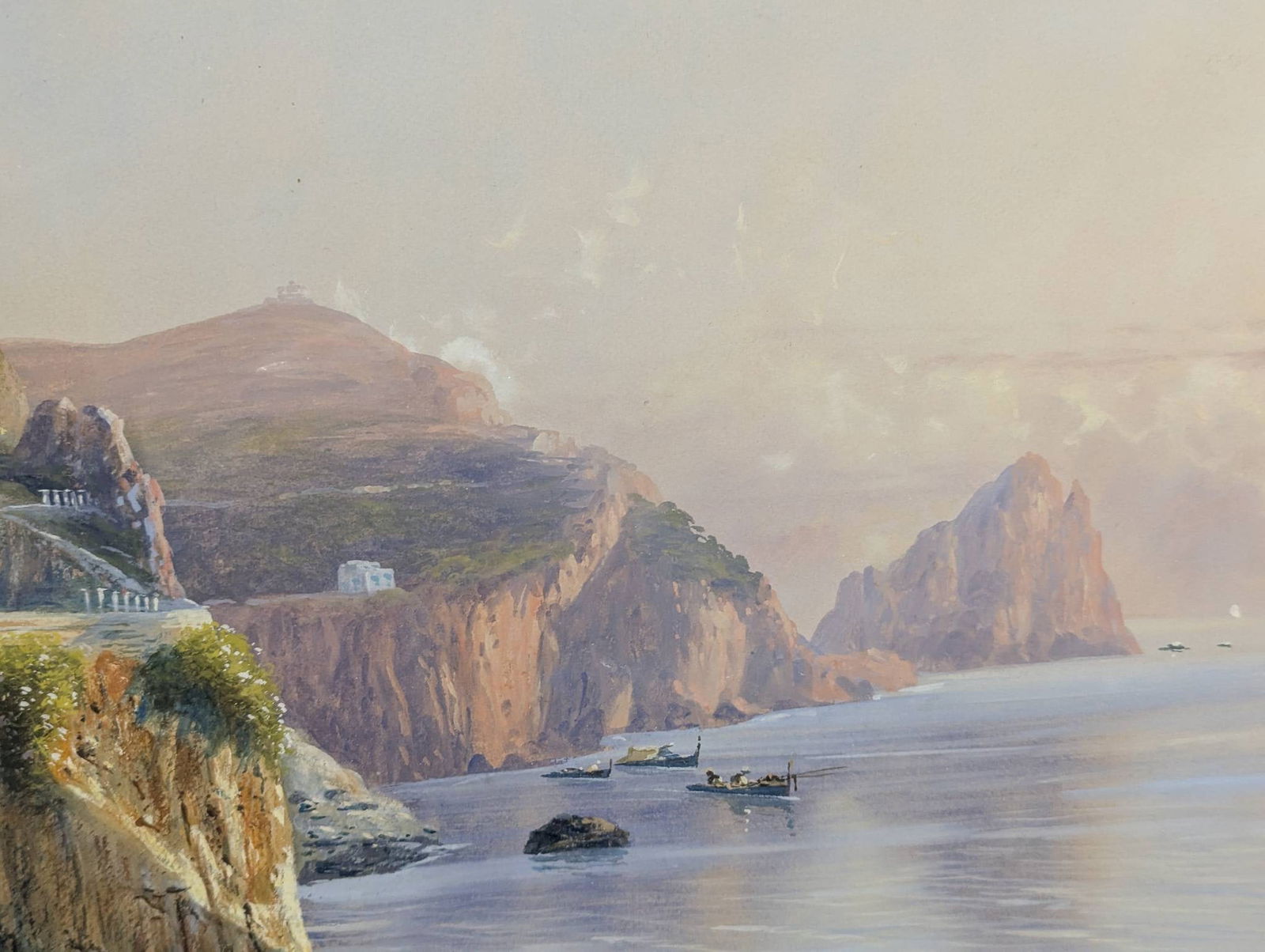 View of Capri Gauche Painting by Giovanni Battista - 7