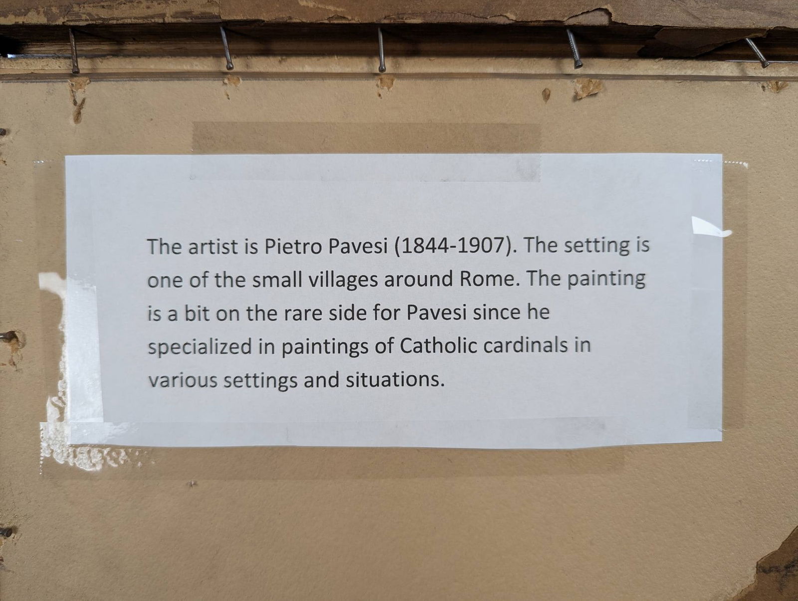 Watercolor by Pietro Pavesi Depicting a Italian Village Scene in Ornate Frame - 12