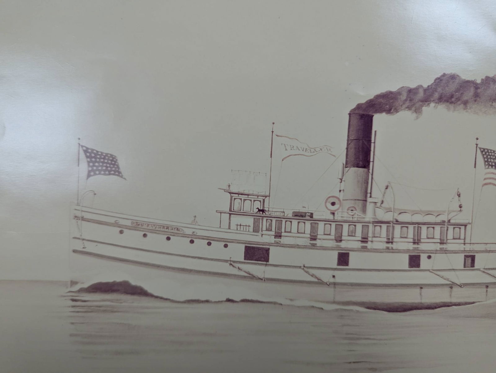 Photograph of Tug Traveller Painting Signed Ted Brennan - 3