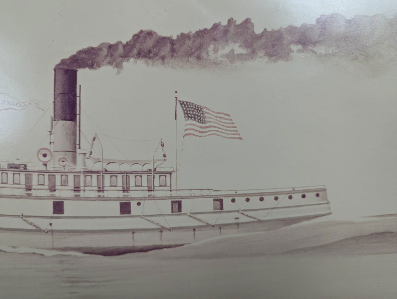 Photograph of Tug Traveller Painting Signed Ted Brennan - 4