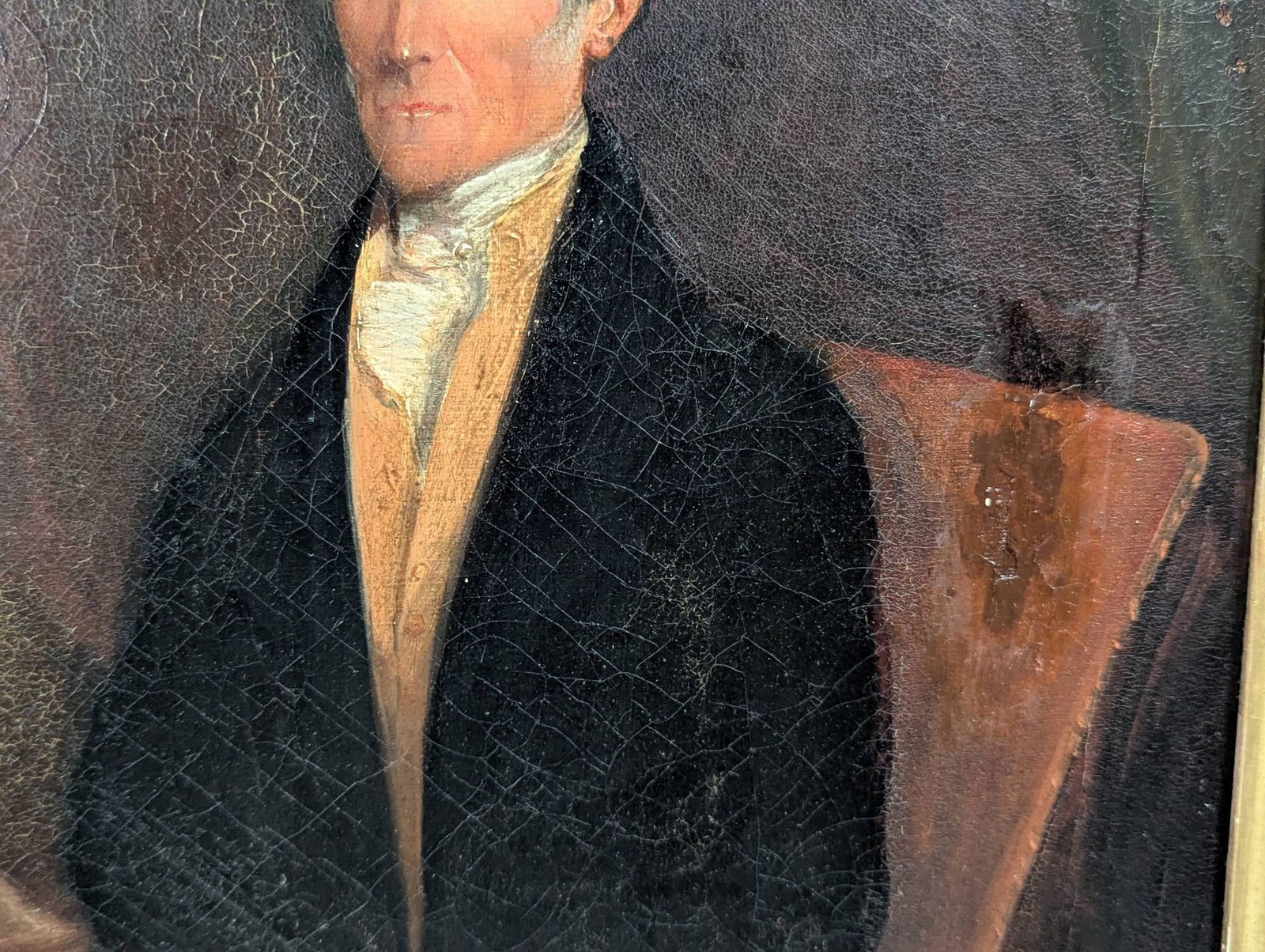 American School Oil Painting Portrait of a Distinguished Gentleman c 1840s - 6