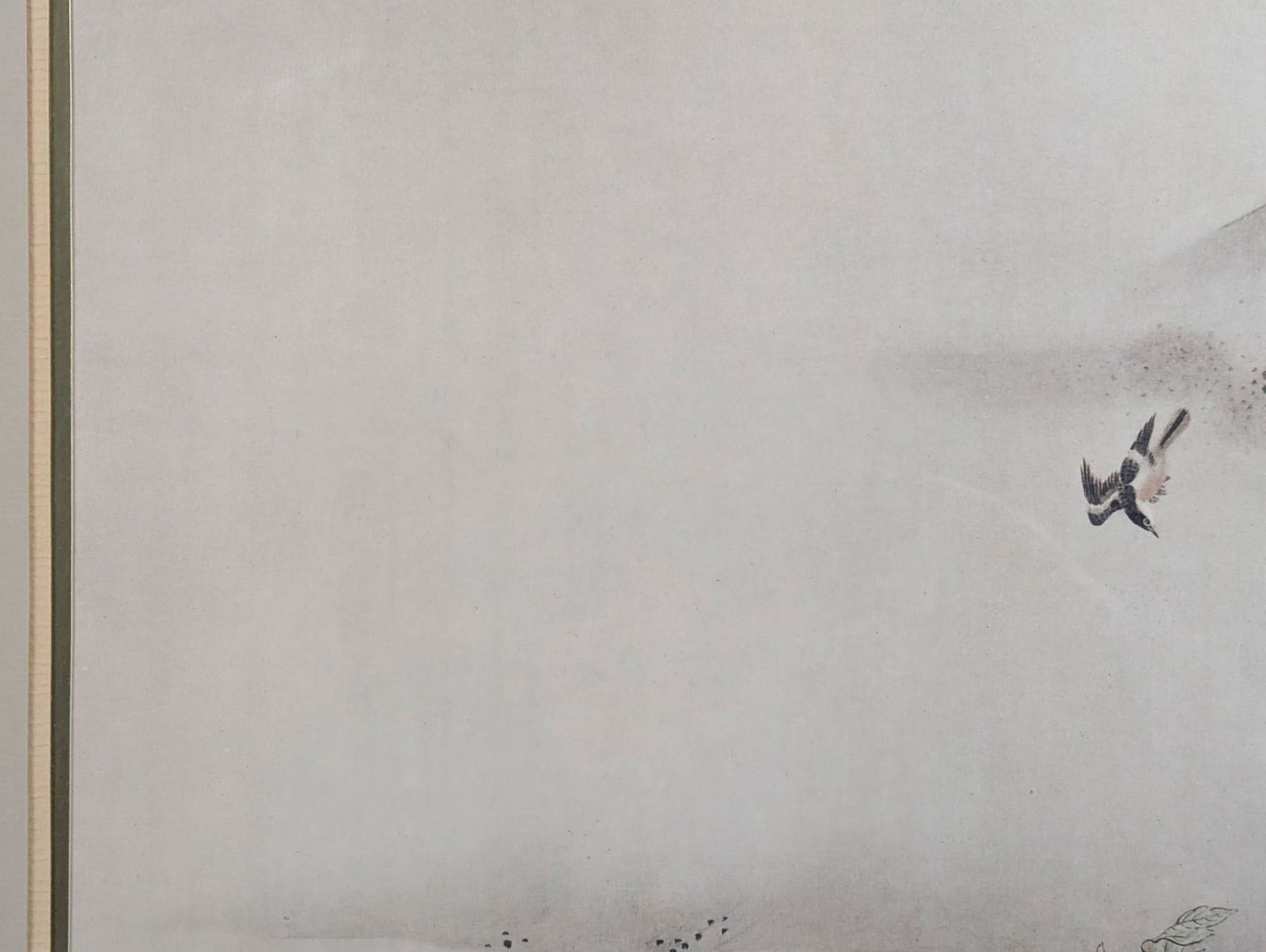 Framed Lithograph Print Depicting Flowers and Birds in a Spring Landscape by Kano Motonobu - 3