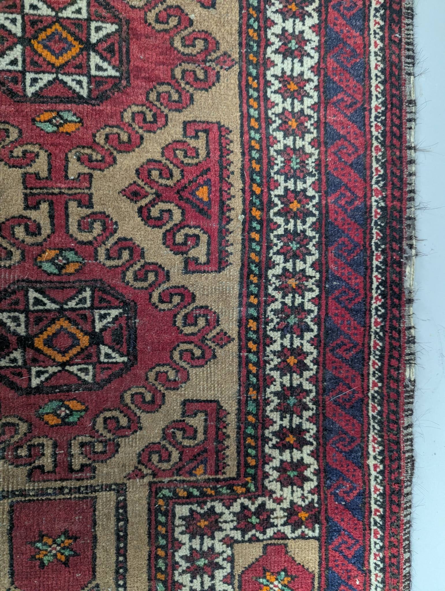 Hand Knotted Baluch Prayer Rug from Iran Made of Wool c1975 - 5