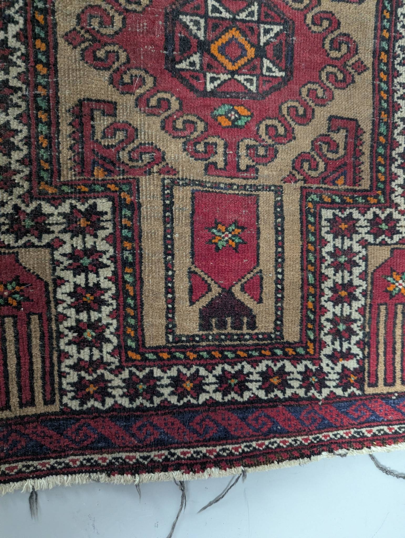Hand Knotted Baluch Prayer Rug from Iran Made of Wool c1975 - 9