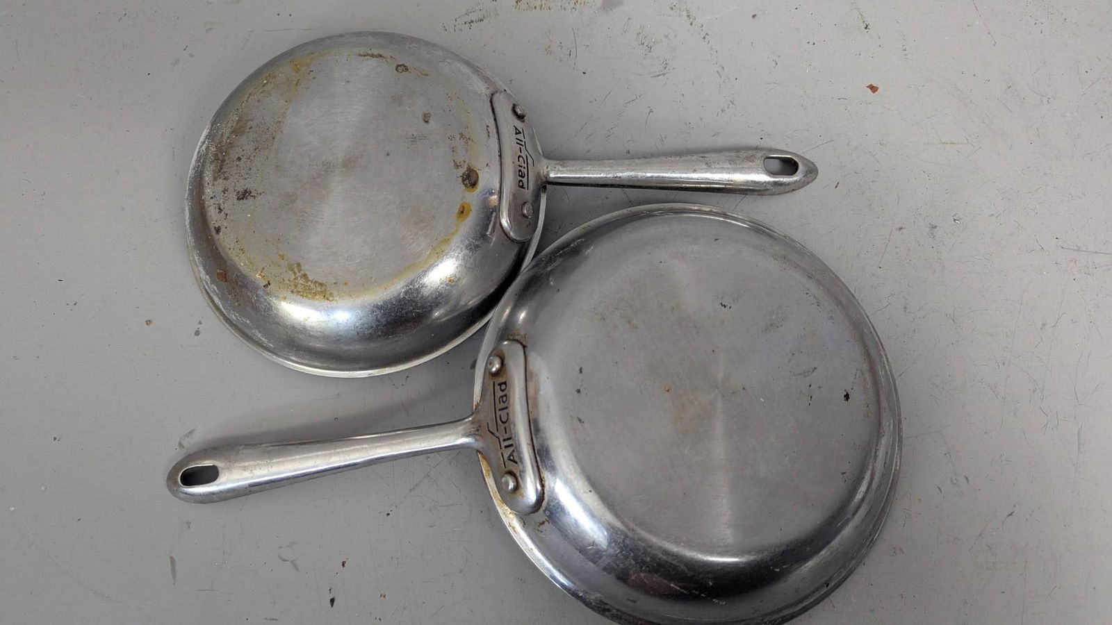 Two All Clad Frying Pans with Metal Handles - 3