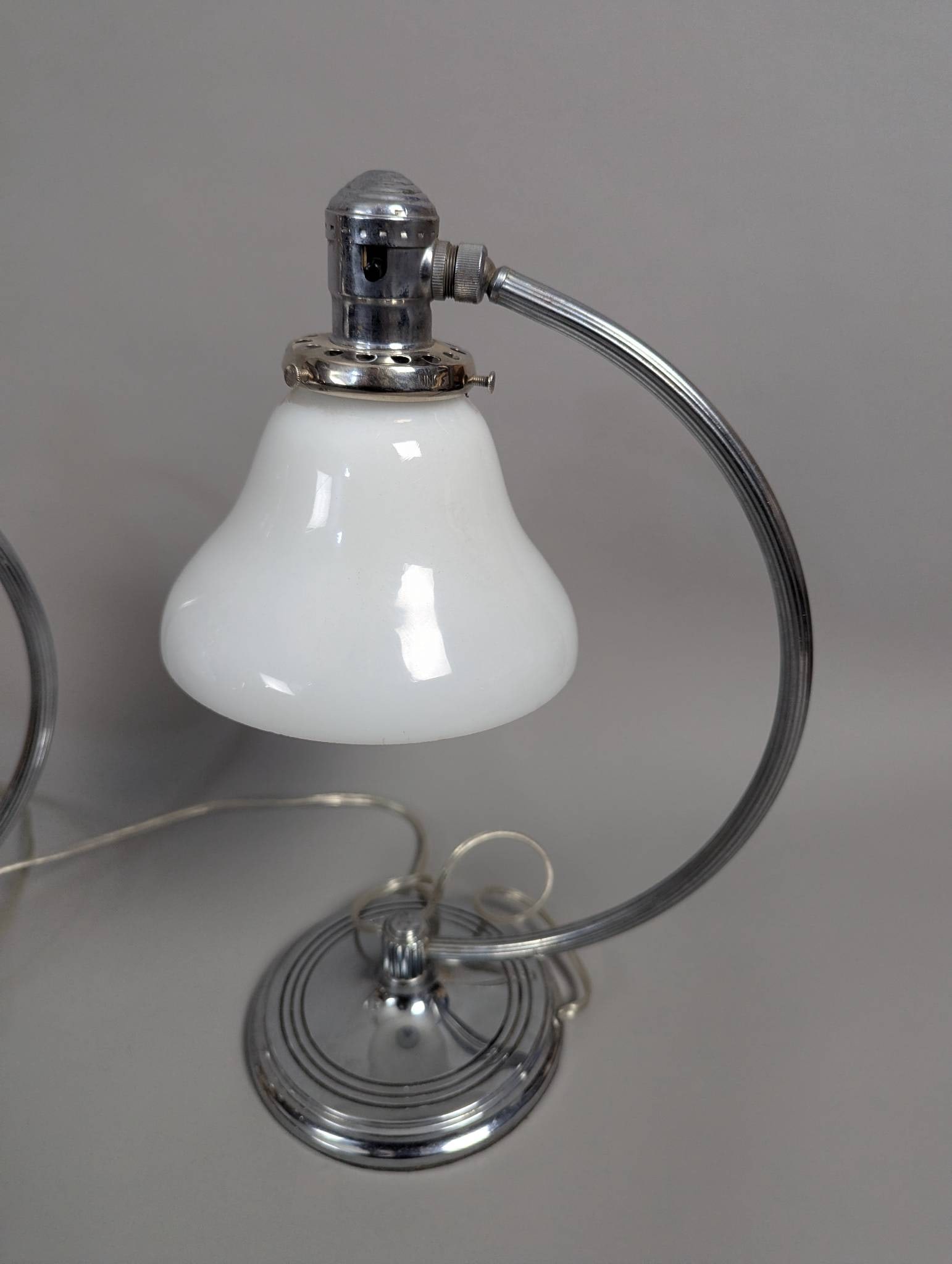 Chase Chrome Art Deco Desk Lamps with Different Sockets - 4