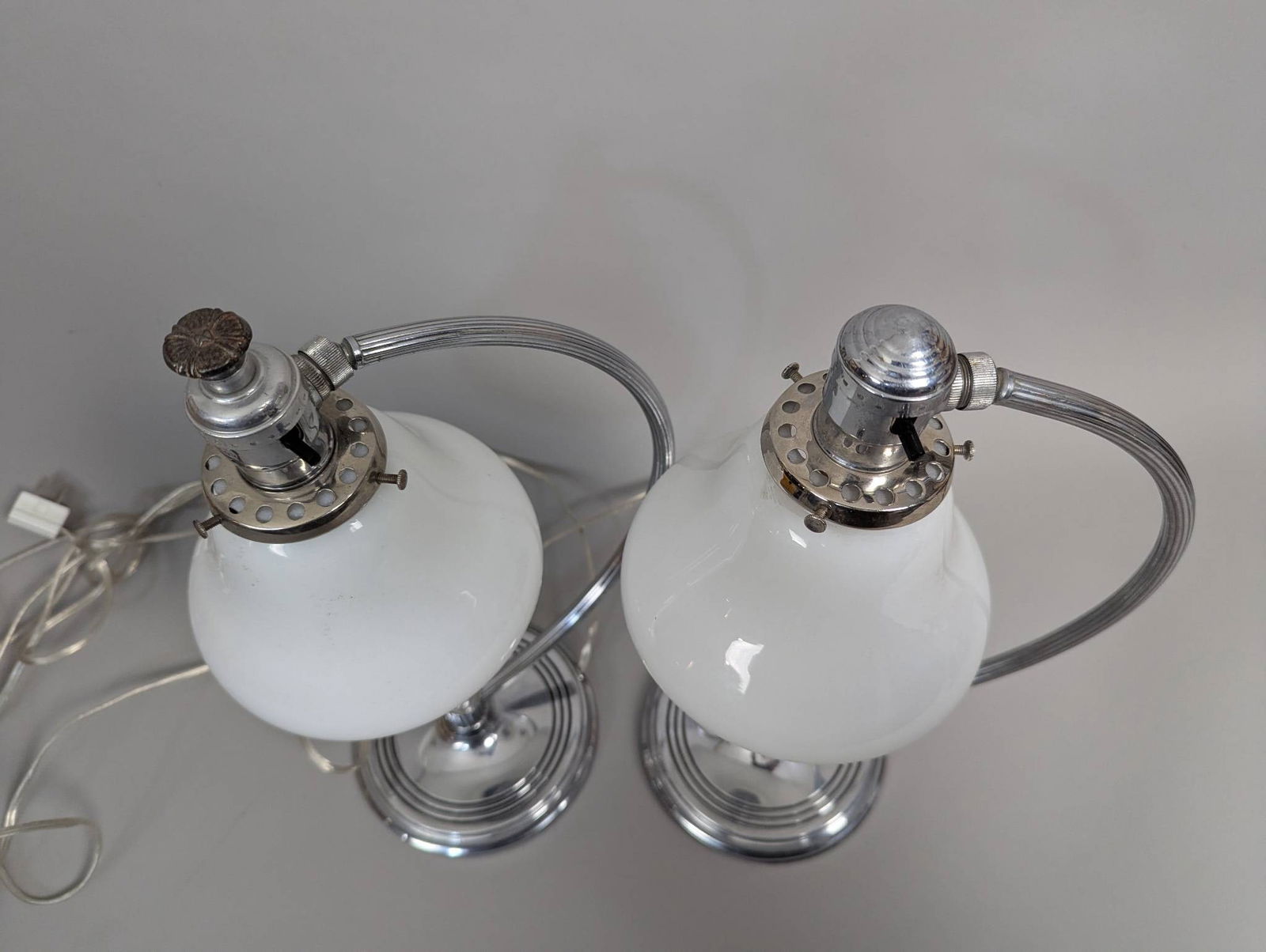 Chase Chrome Art Deco Desk Lamps with Different Sockets - 5