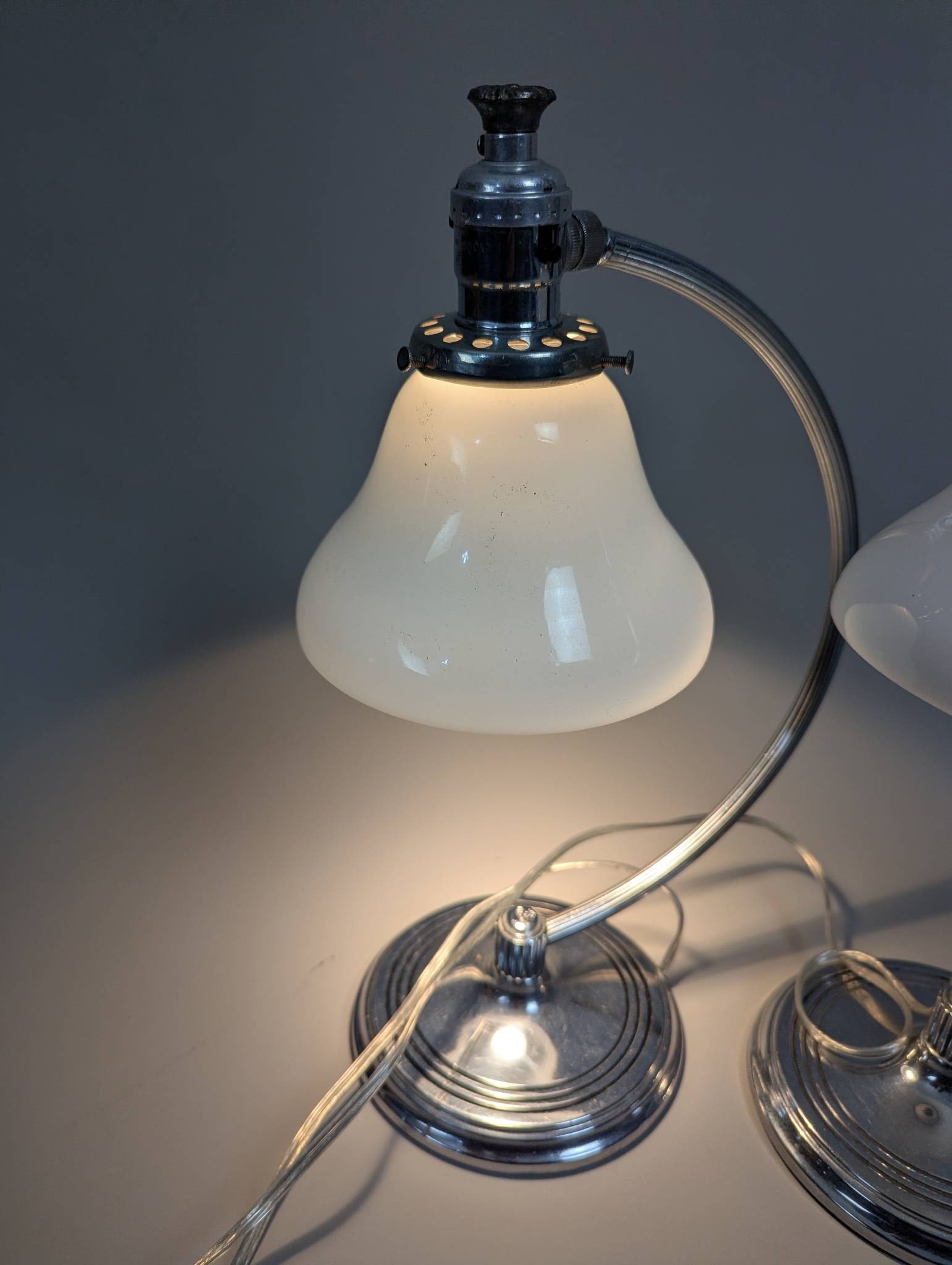 Chase Chrome Art Deco Desk Lamps with Different Sockets - 6