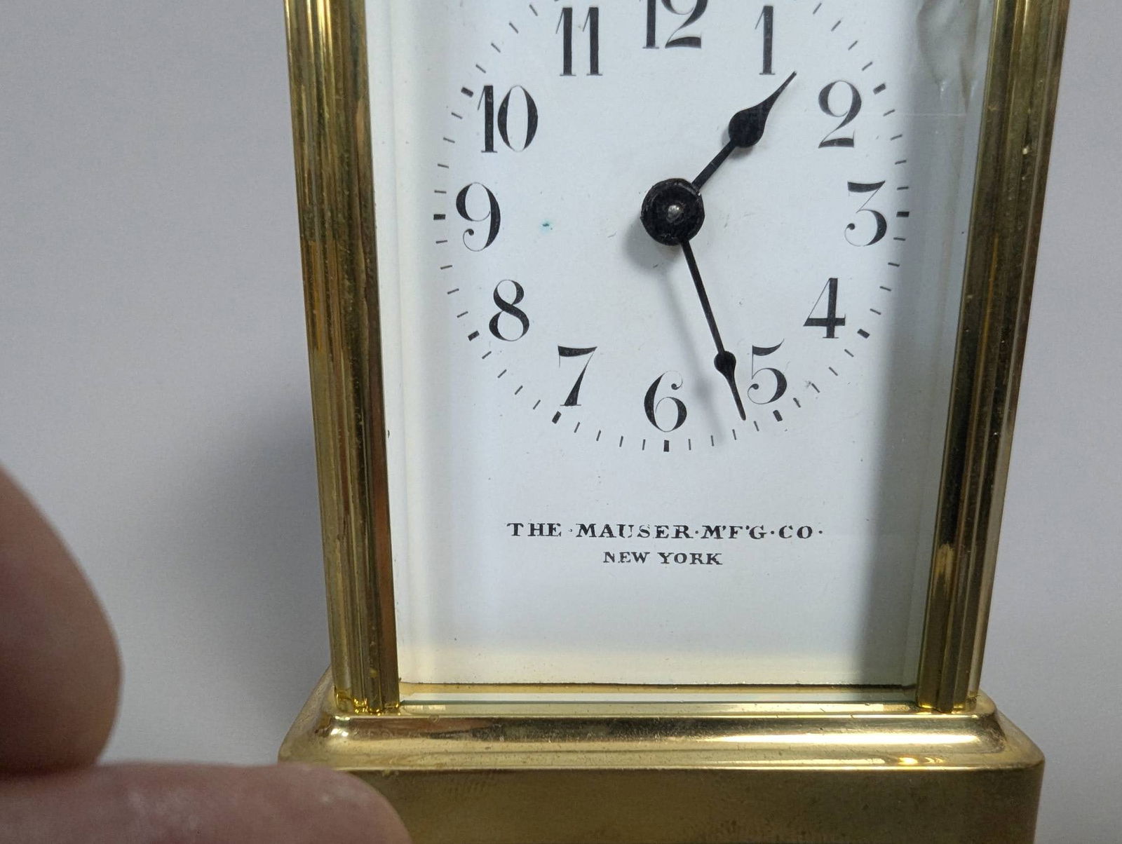 Gilt Brass Carriage Clock by Mauser Mfg Co of New York - 3